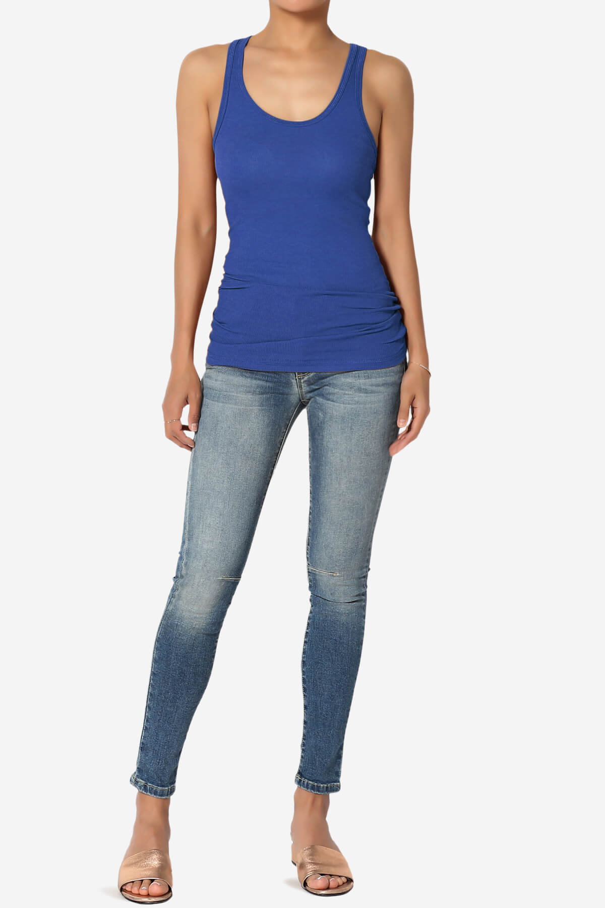 Roxie Racerback Ribbed Tank Top MID NAVY_6