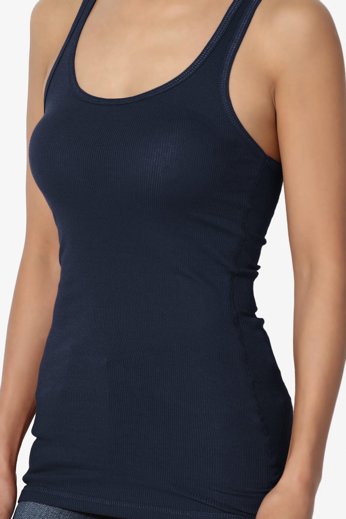 Roxie Racerback Ribbed Tank Top NAVY_5