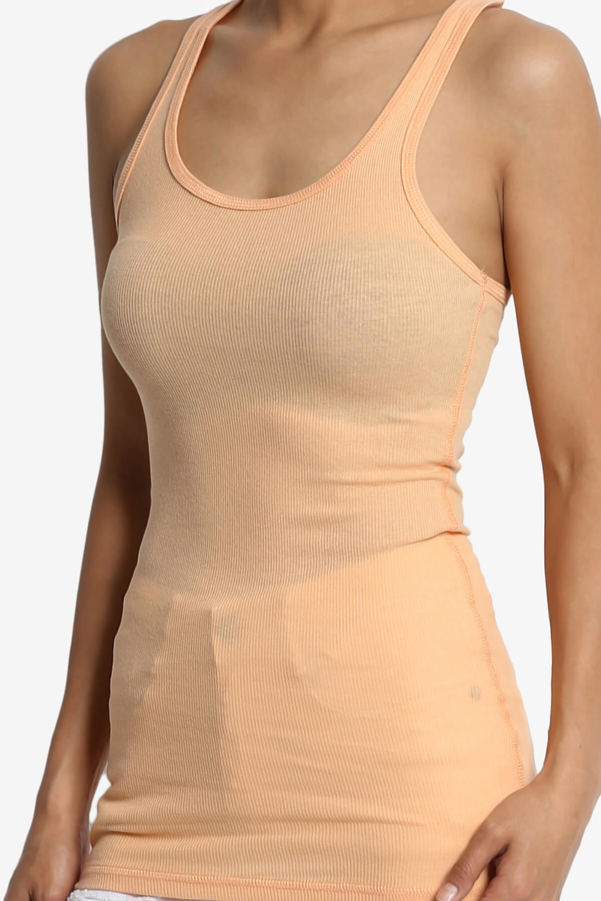 Roxie Racerback Ribbed Tank Top ORANGE CREAM_5
