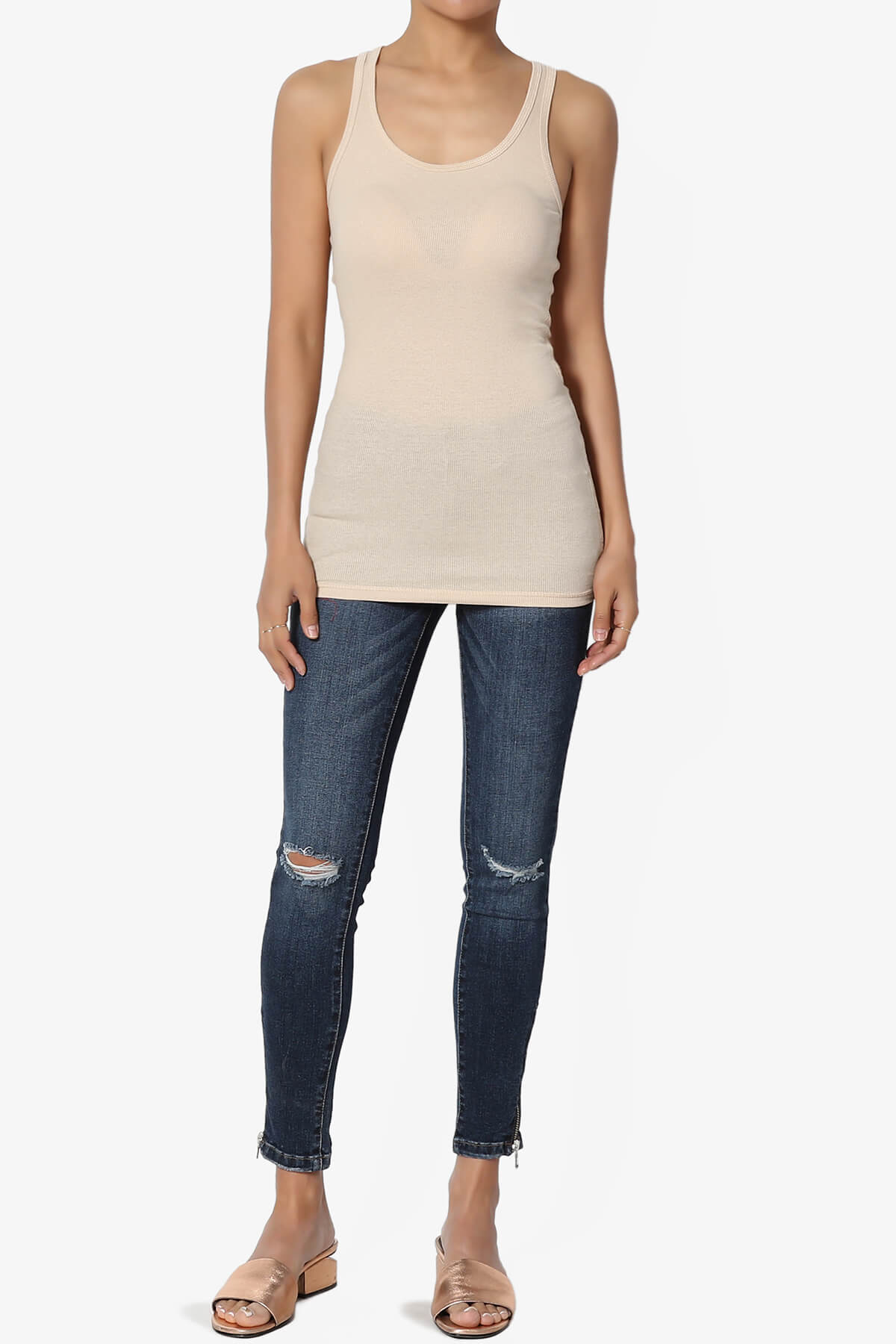 Roxie Racerback Ribbed Tank Top TAUPE_6