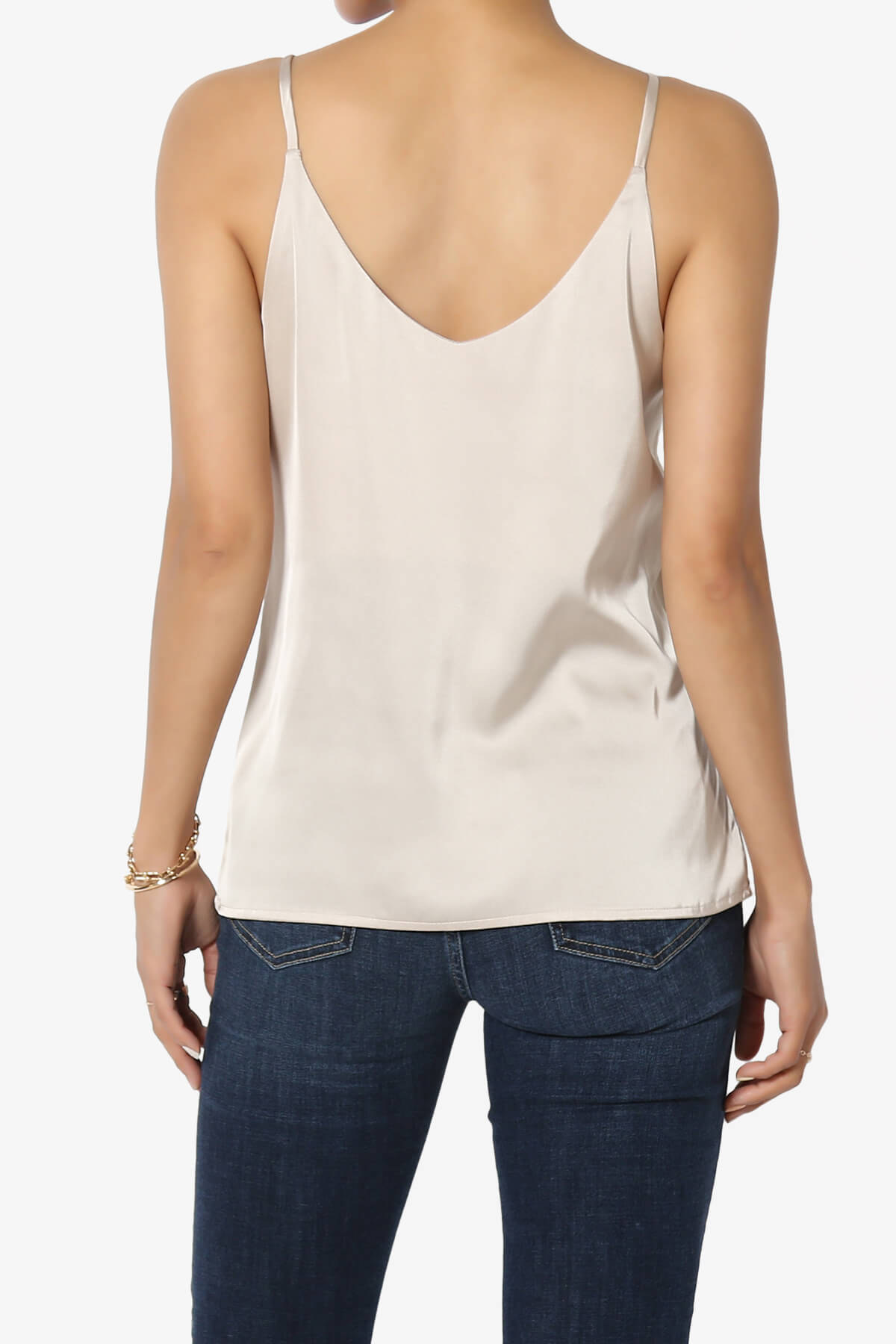 Rozlyn Silky Satin Camisole Top SAND BEIGE_2