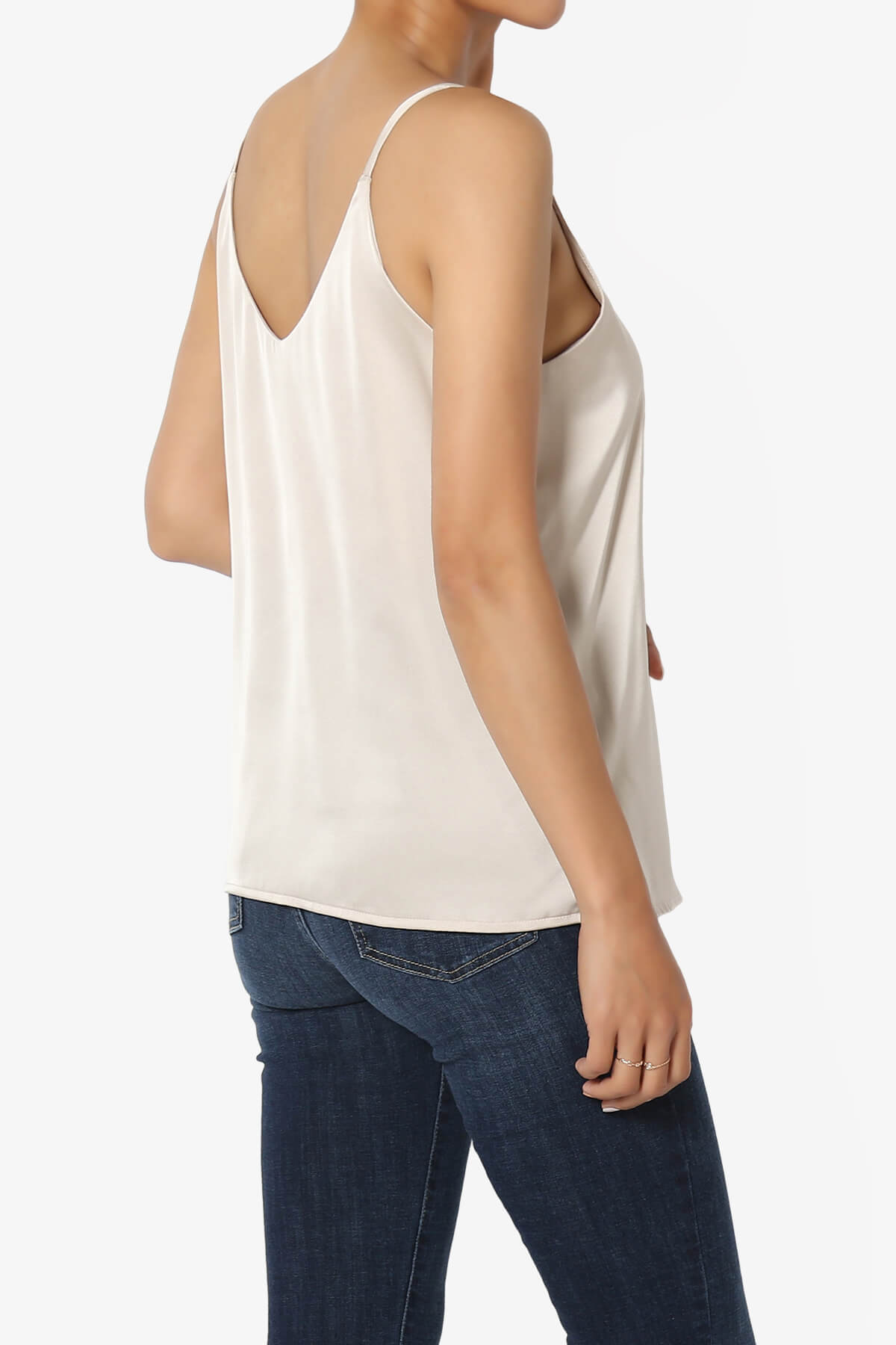 Rozlyn Silky Satin Camisole Top SAND BEIGE_4