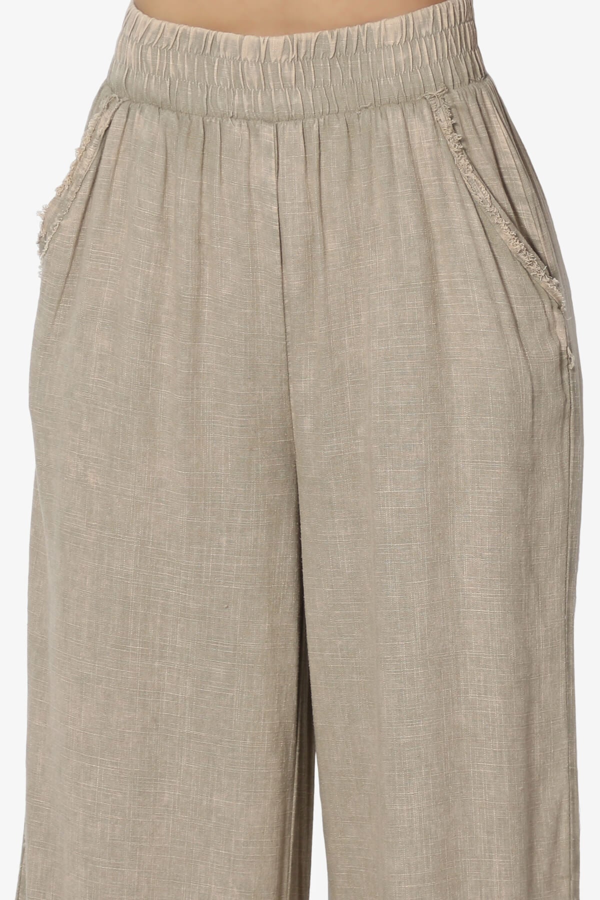 Sandria Washed Linen Wide Leg Pants BEIGE_5