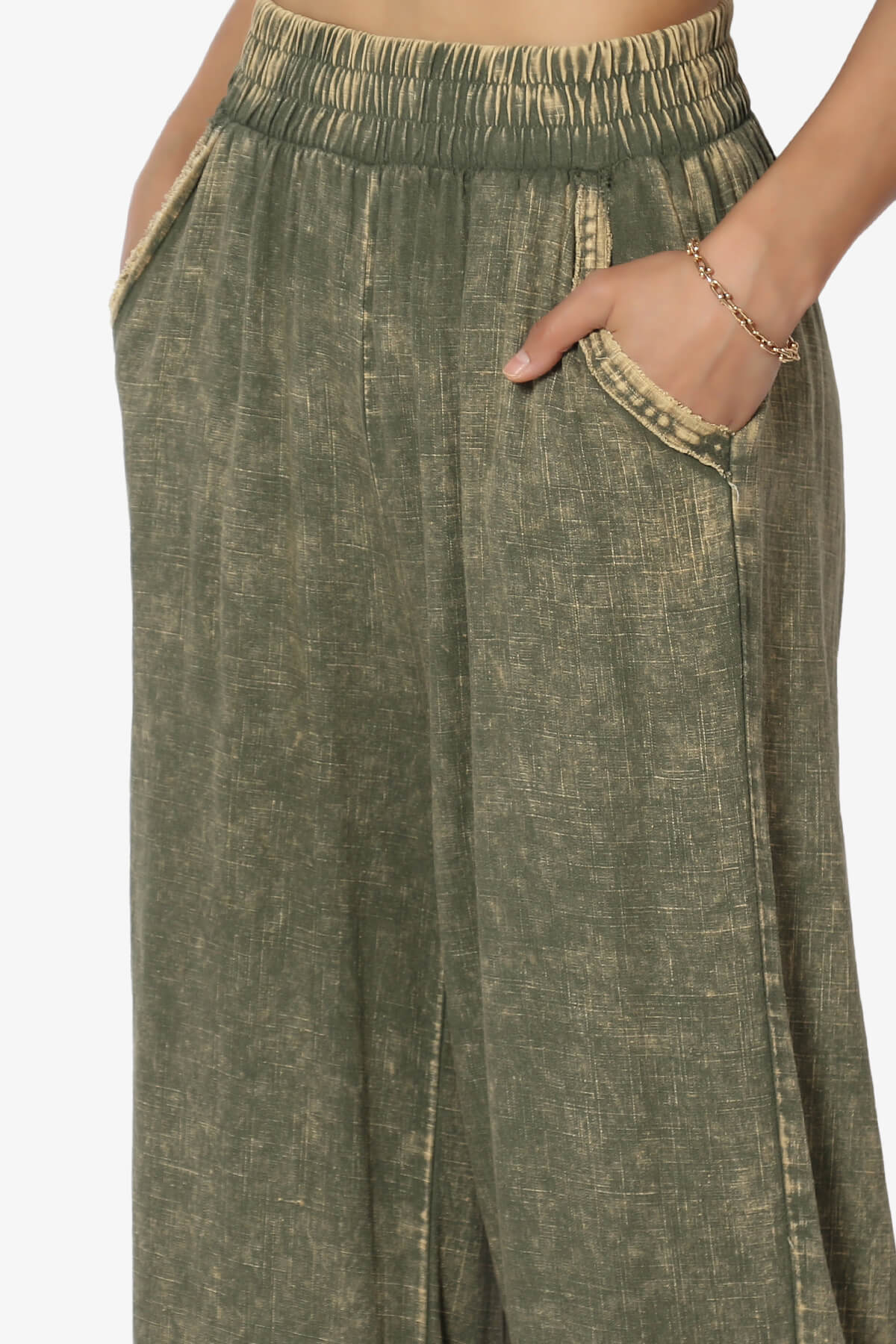 Sandria Washed Linen Wide Leg Pants DUSTY OLIVE_5