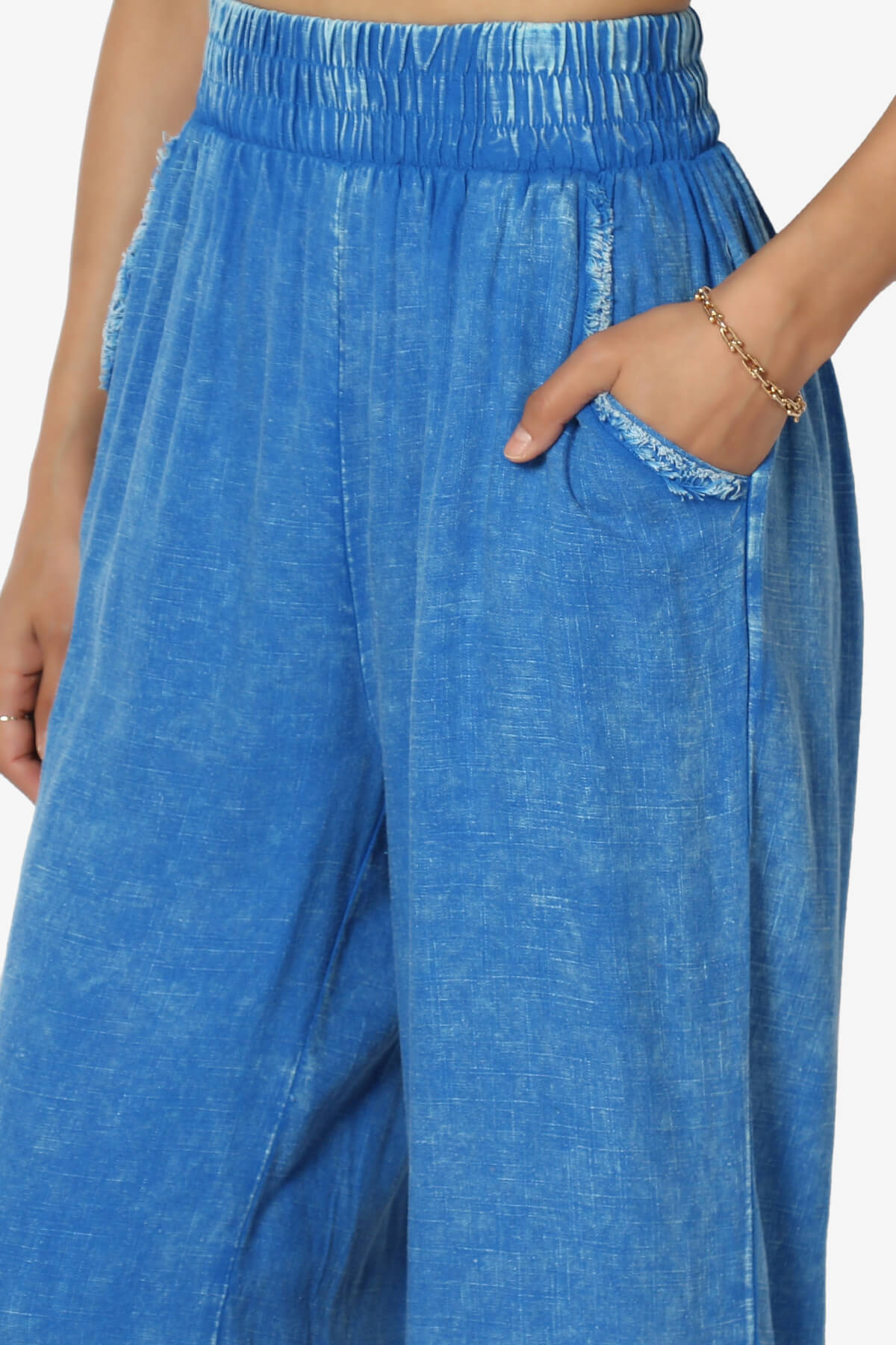 Sandria Washed Linen Wide Leg Pants OCEAN BLUE_5