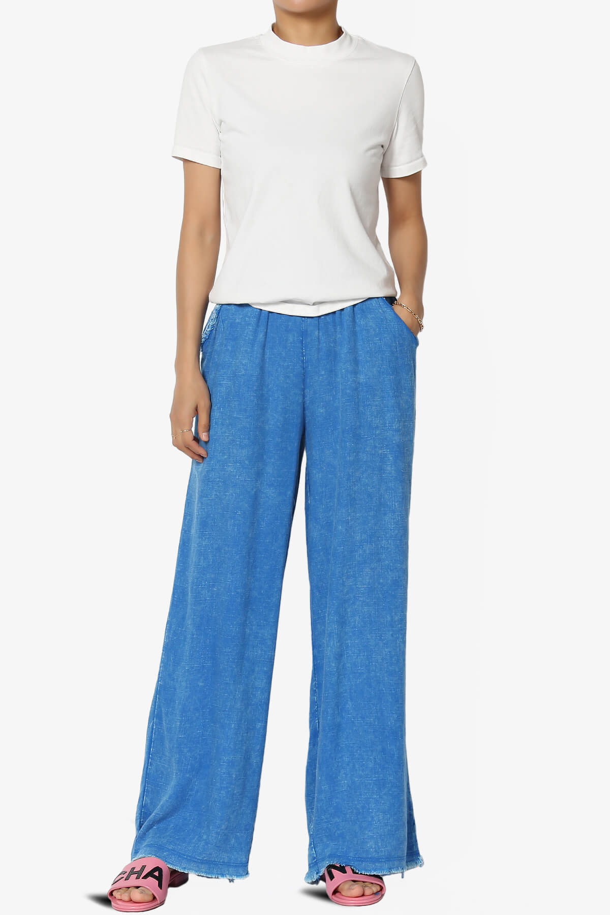 Sandria Washed Linen Wide Leg Pants OCEAN BLUE_6