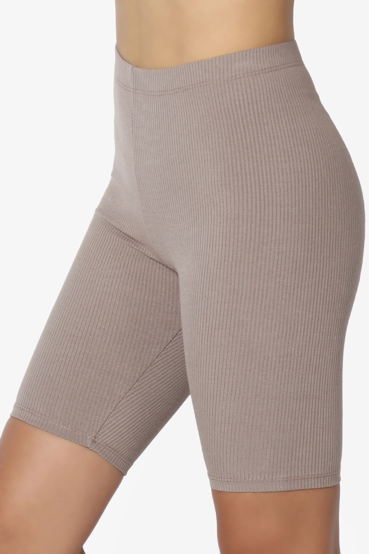 Santana Anti Cellulite Ribbed Biker Shorts MOCHA_5