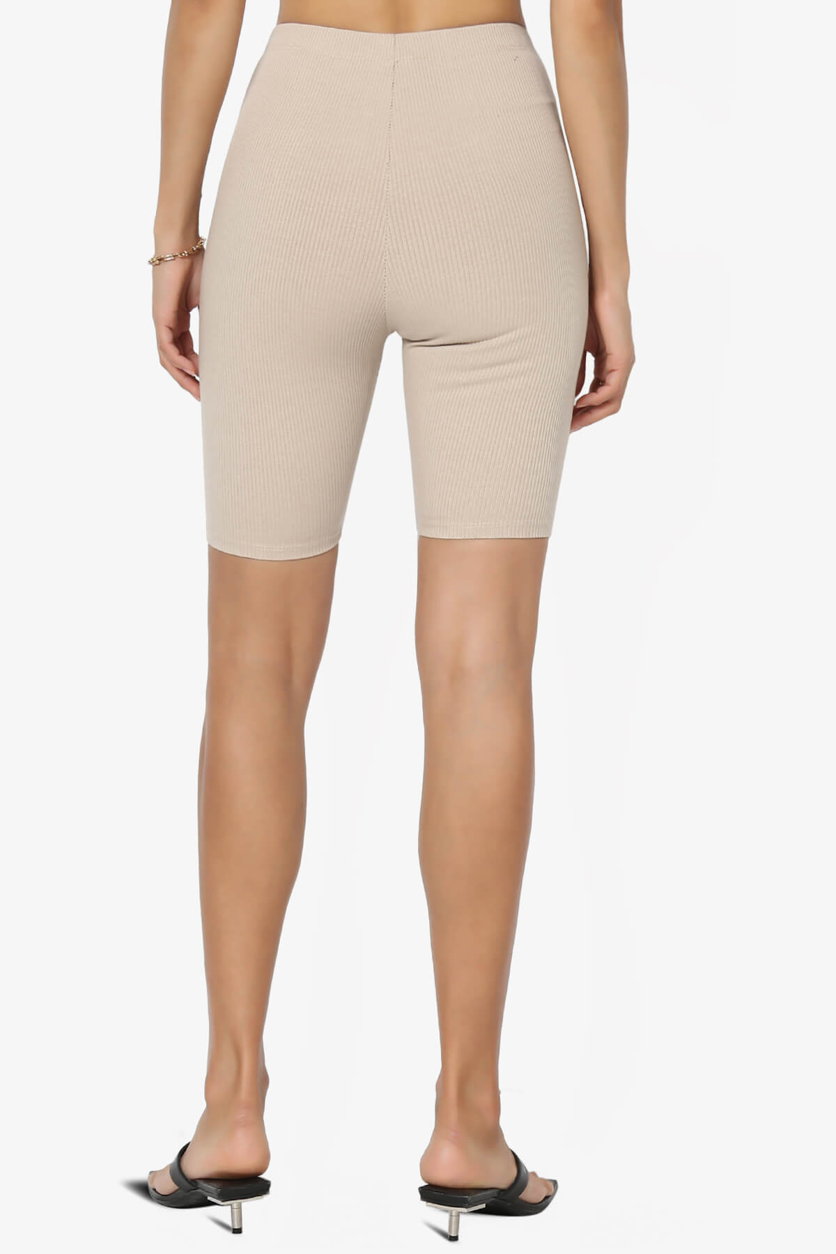 Santana Anti Cellulite Ribbed Biker Shorts TAUPE_2