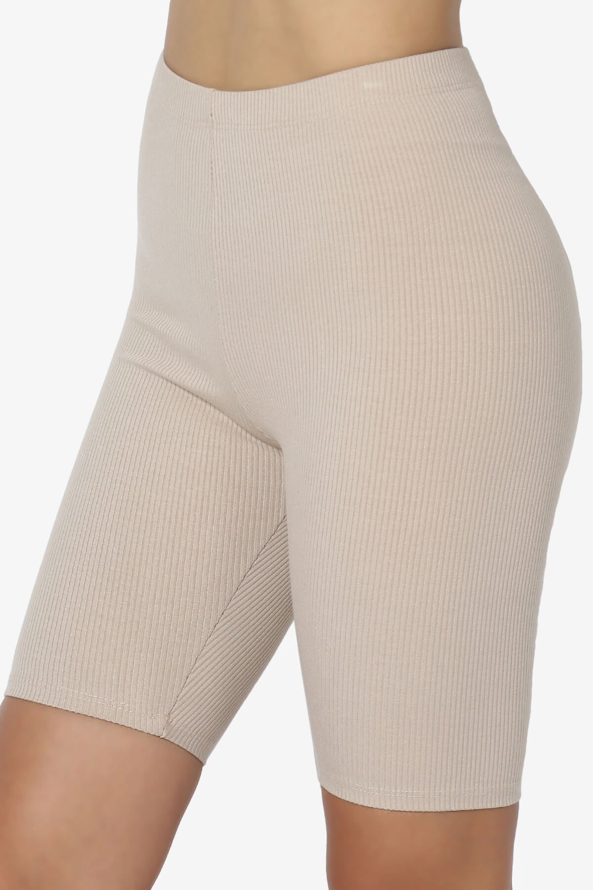Santana Anti Cellulite Ribbed Biker Shorts TAUPE_5