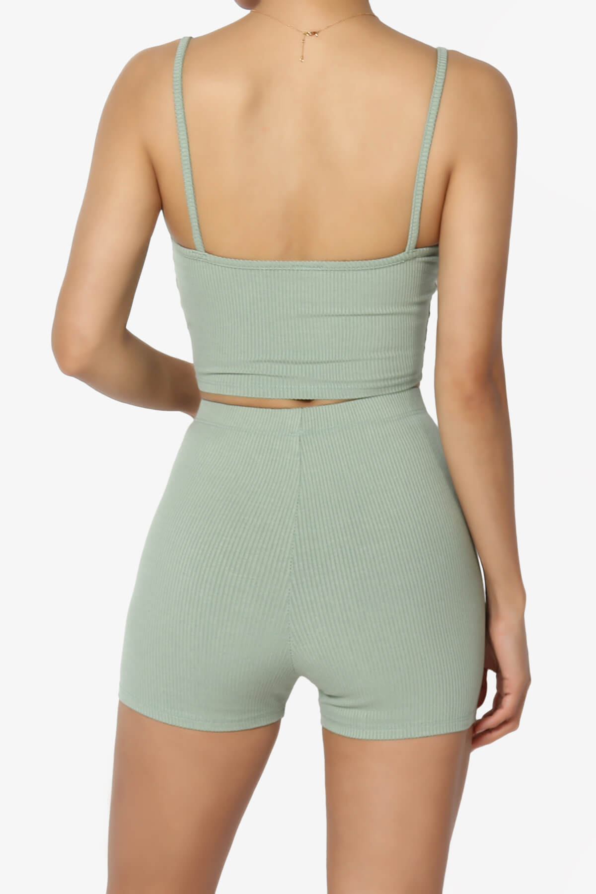 Santana Sweetheart Crop Cami and Mini Shorts SET SAGE_2