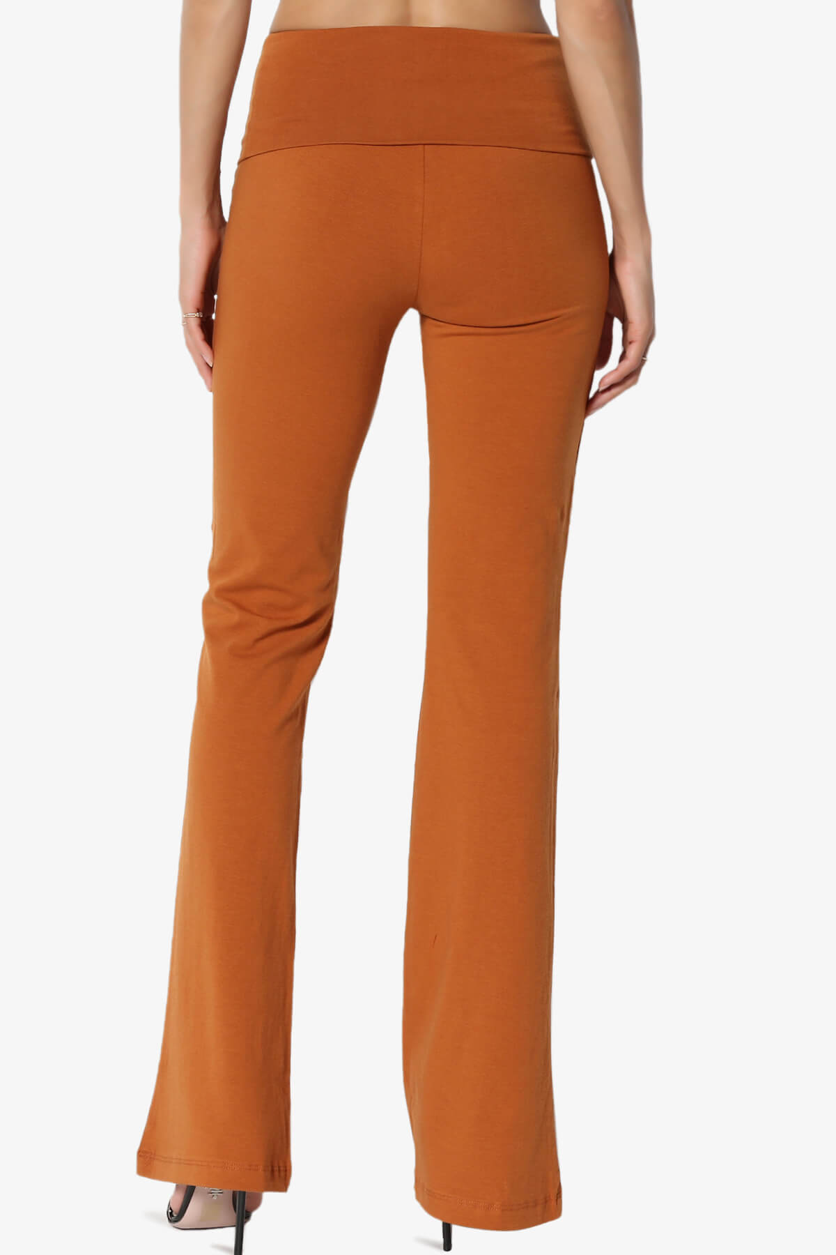 Sara Foldover Waist Yoga Pants ALMOND_2