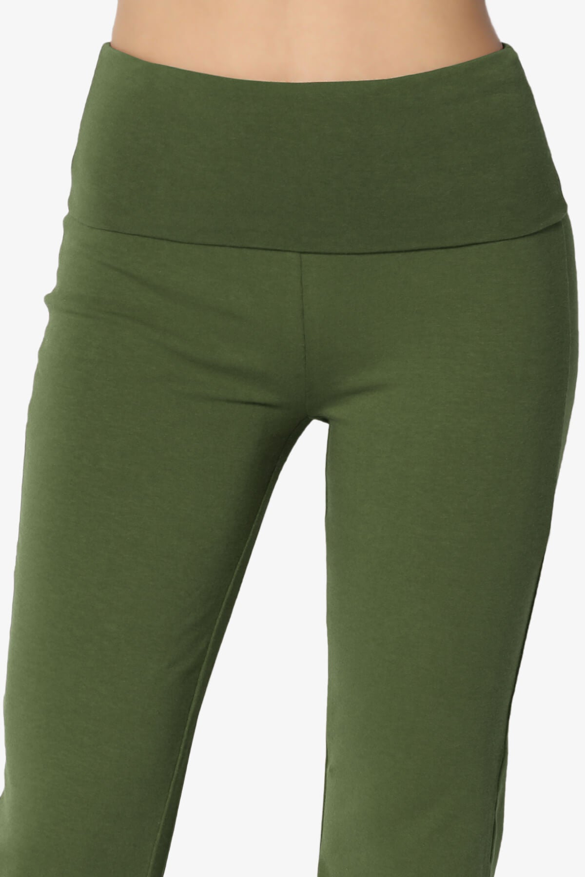 Sara Foldover Waist Yoga Pants ARMY GREEN_5