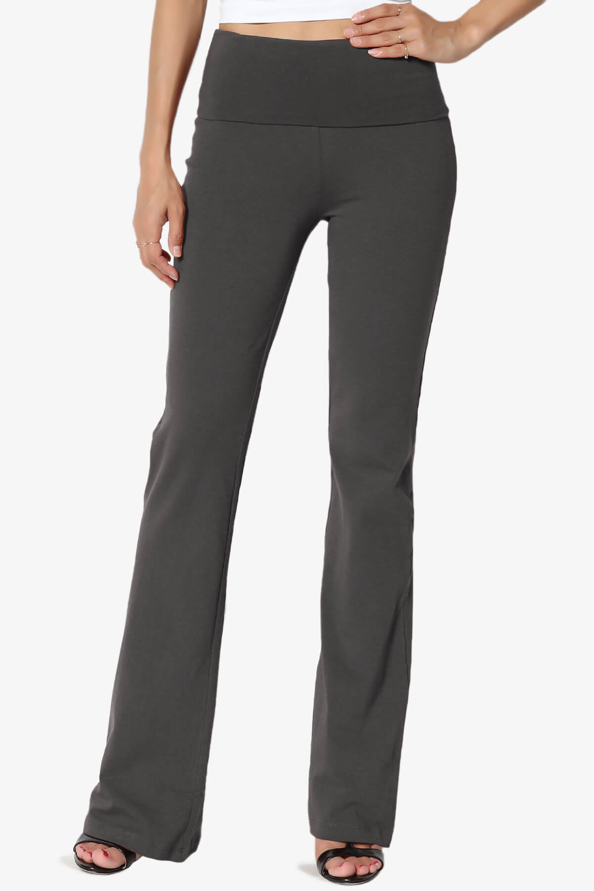 Sara Foldover Waist Yoga Pants ASH GREY_1