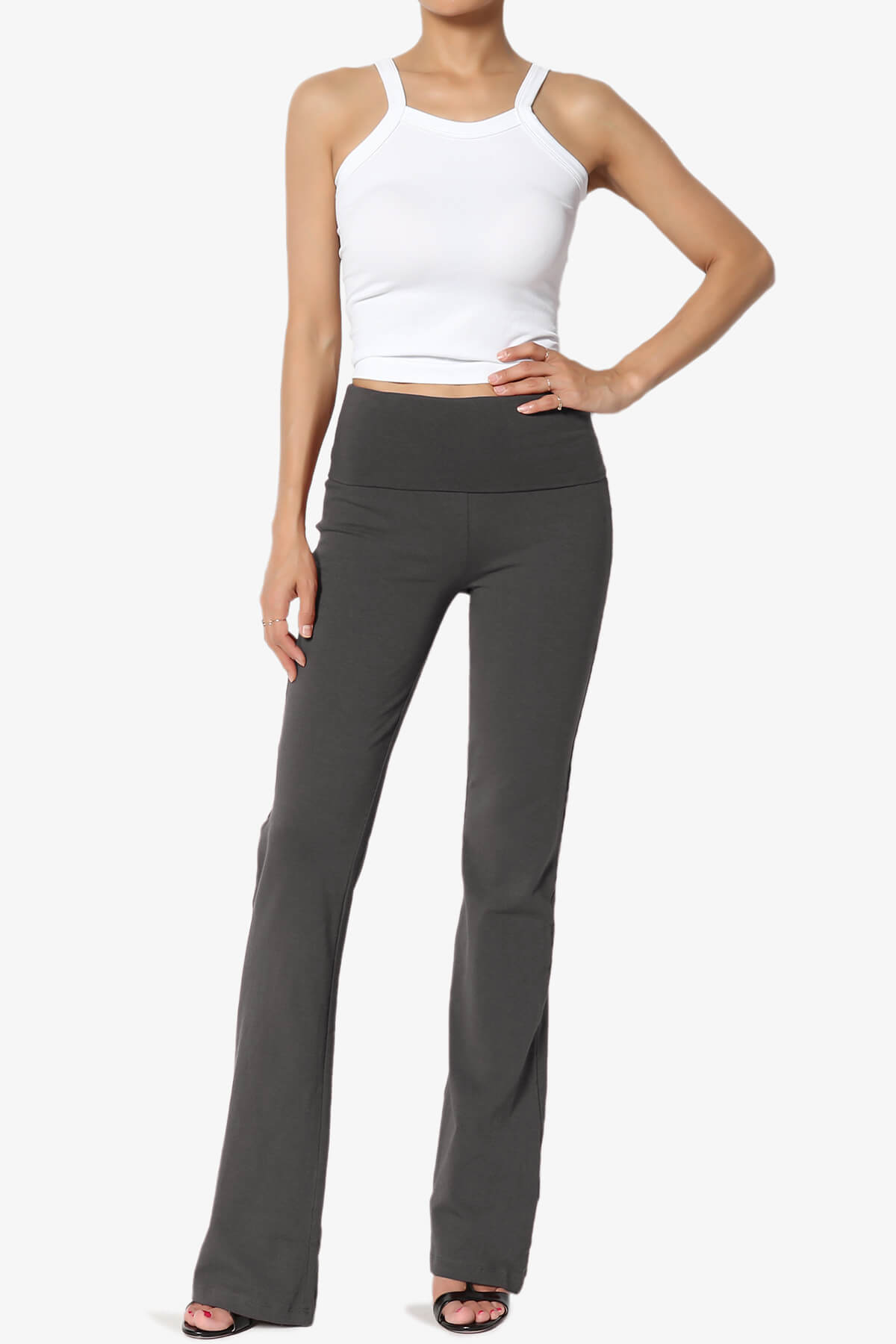 Sara Foldover Waist Yoga Pants ASH GREY_6