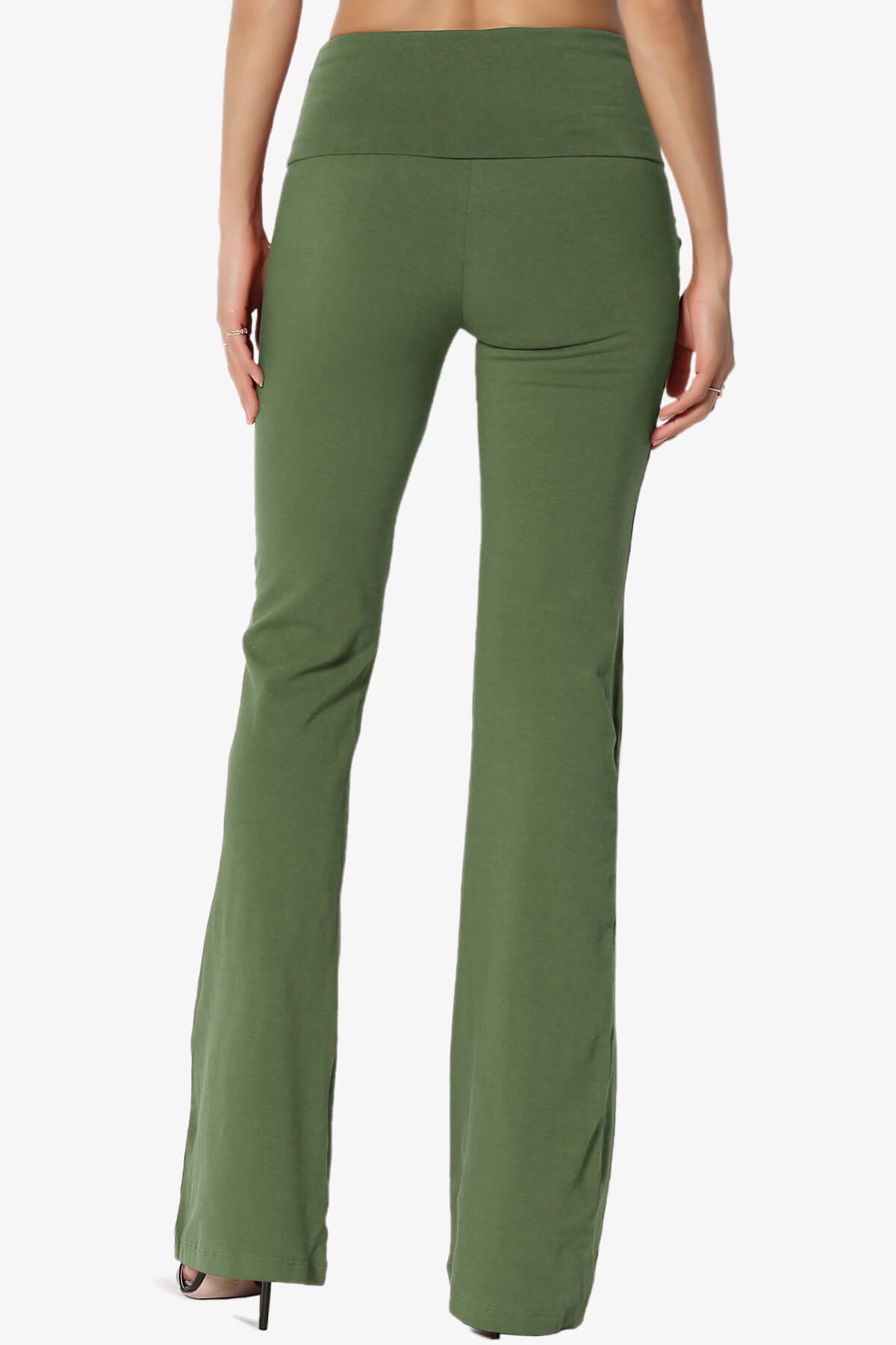 Sara Foldover Waist Yoga Pants ASH OLIVE_2