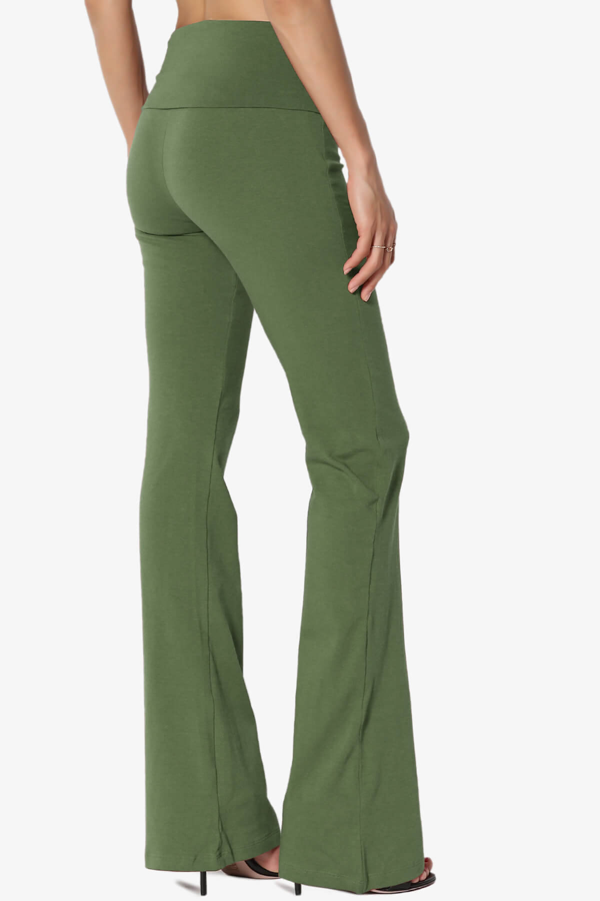 Sara Foldover Waist Yoga Pants ASH OLIVE_4
