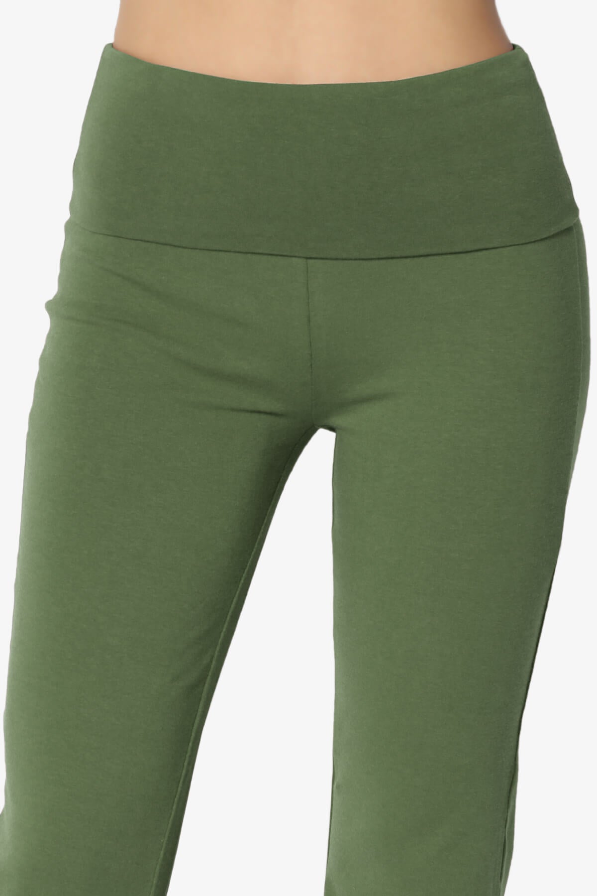 Sara Foldover Waist Yoga Pants ASH OLIVE_5