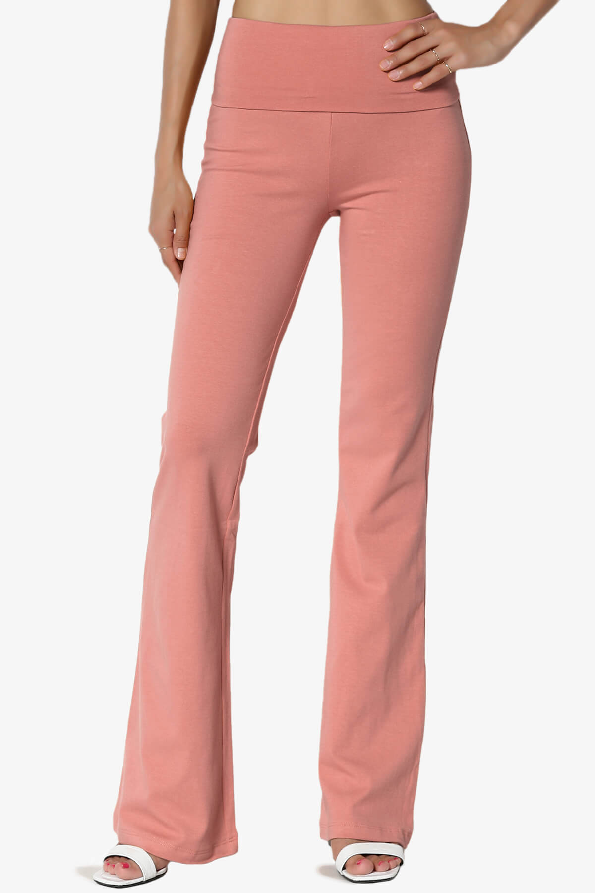 Sara Foldover Waist Yoga Pants ASH ROSE_1