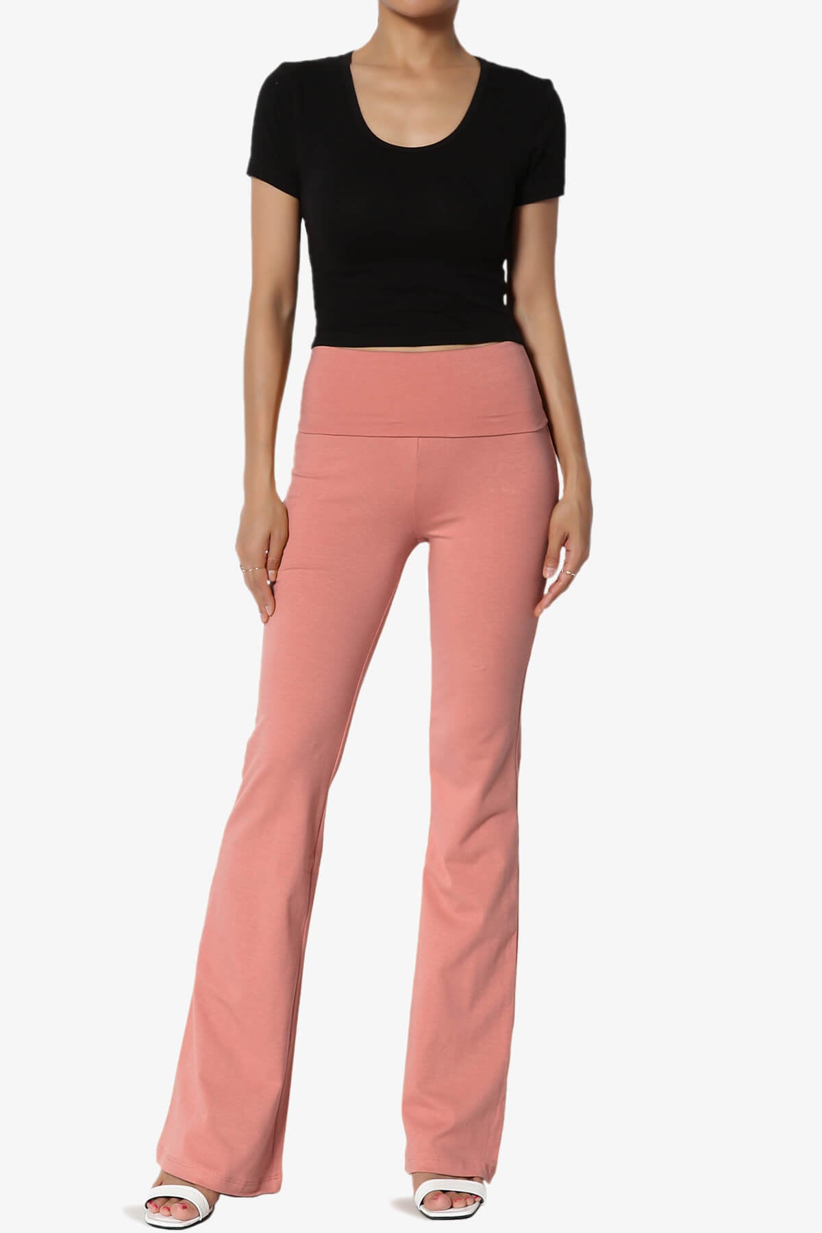 Sara Foldover Waist Yoga Pants ASH ROSE_6