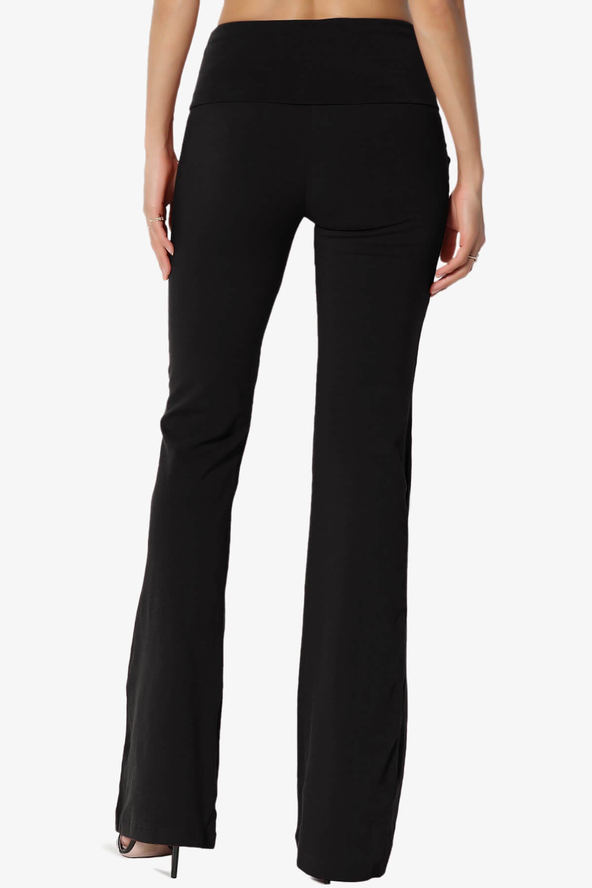 Sara Foldover Waist Yoga Pants BLACK_2