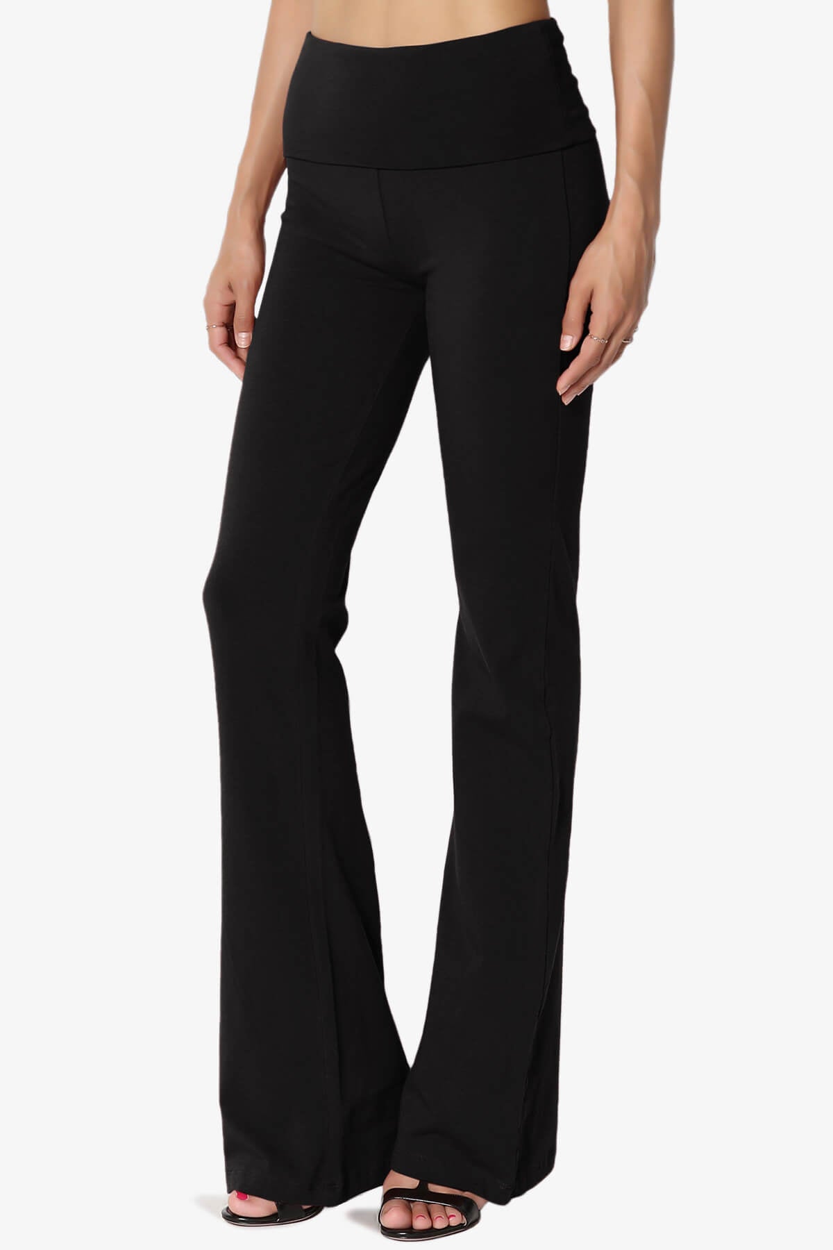 Sara Foldover Waist Yoga Pants BLACK_3