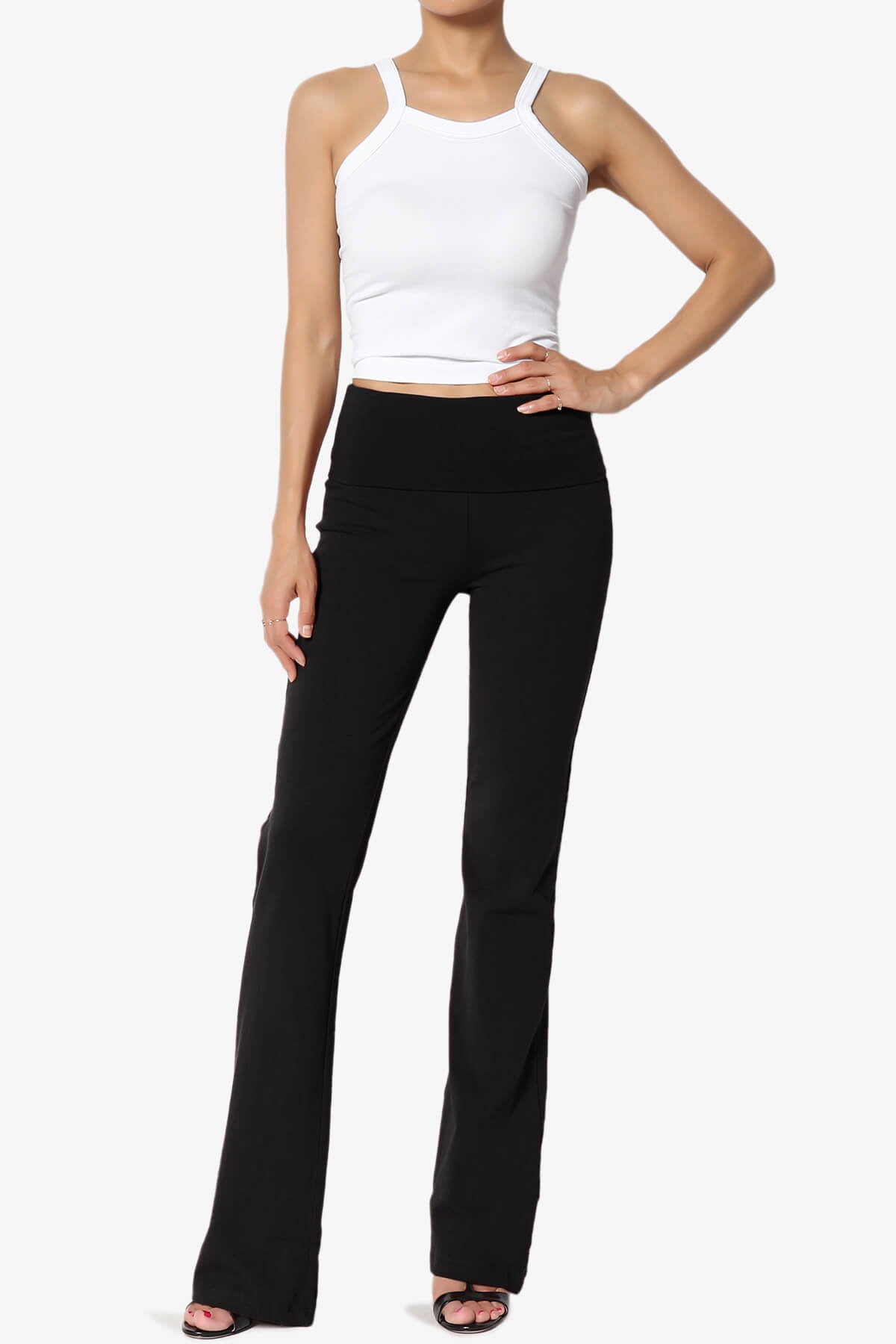 Sara Foldover Waist Yoga Pants BLACK_6