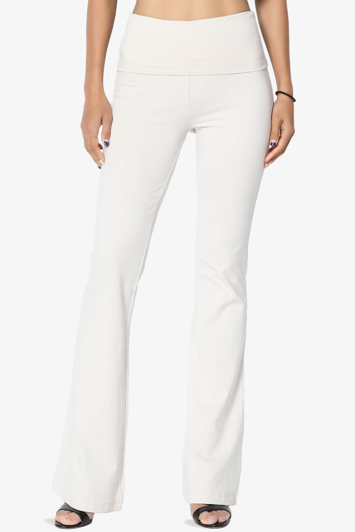 Sara Foldover Waist Yoga Pants BONE_1