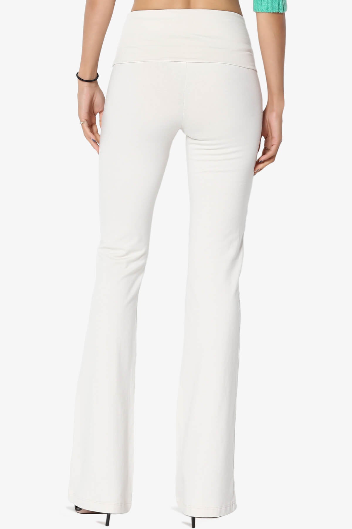 Sara Foldover Waist Yoga Pants BONE_2