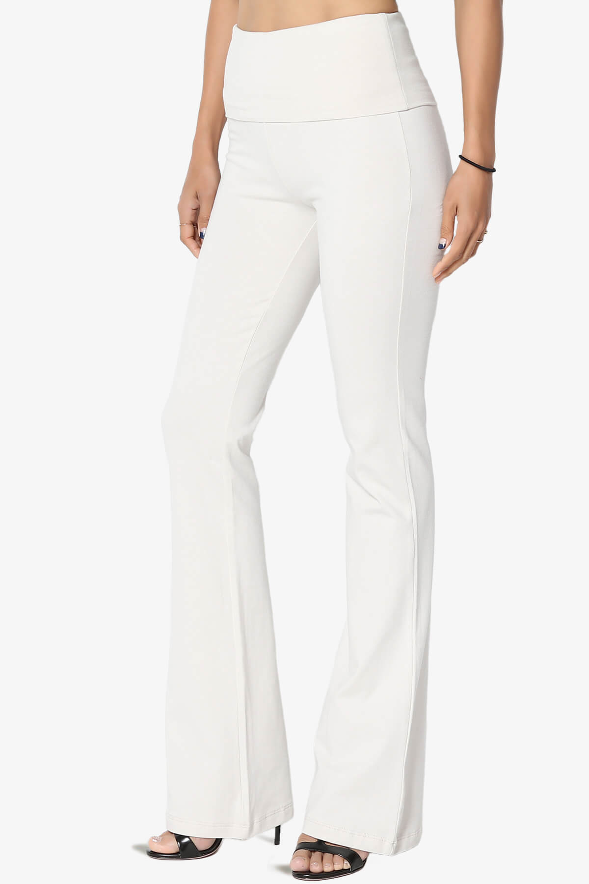 Sara Foldover Waist Yoga Pants BONE_3