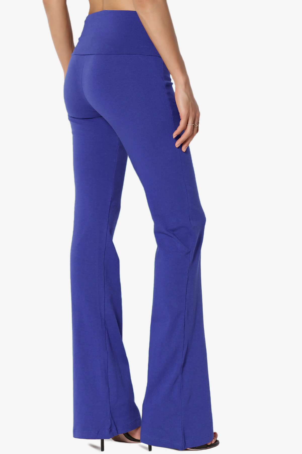 Sara Foldover Waist Yoga Pants BRIGHT BLUE_4