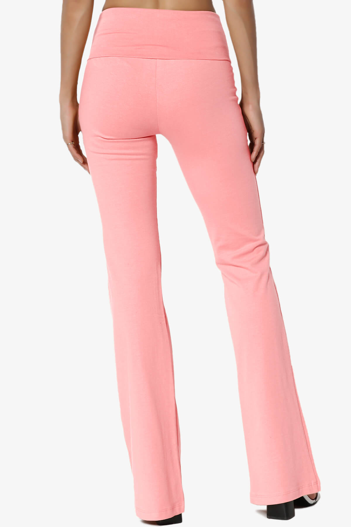 Sara Foldover Waist Yoga Pants BRIGHT PINK_2