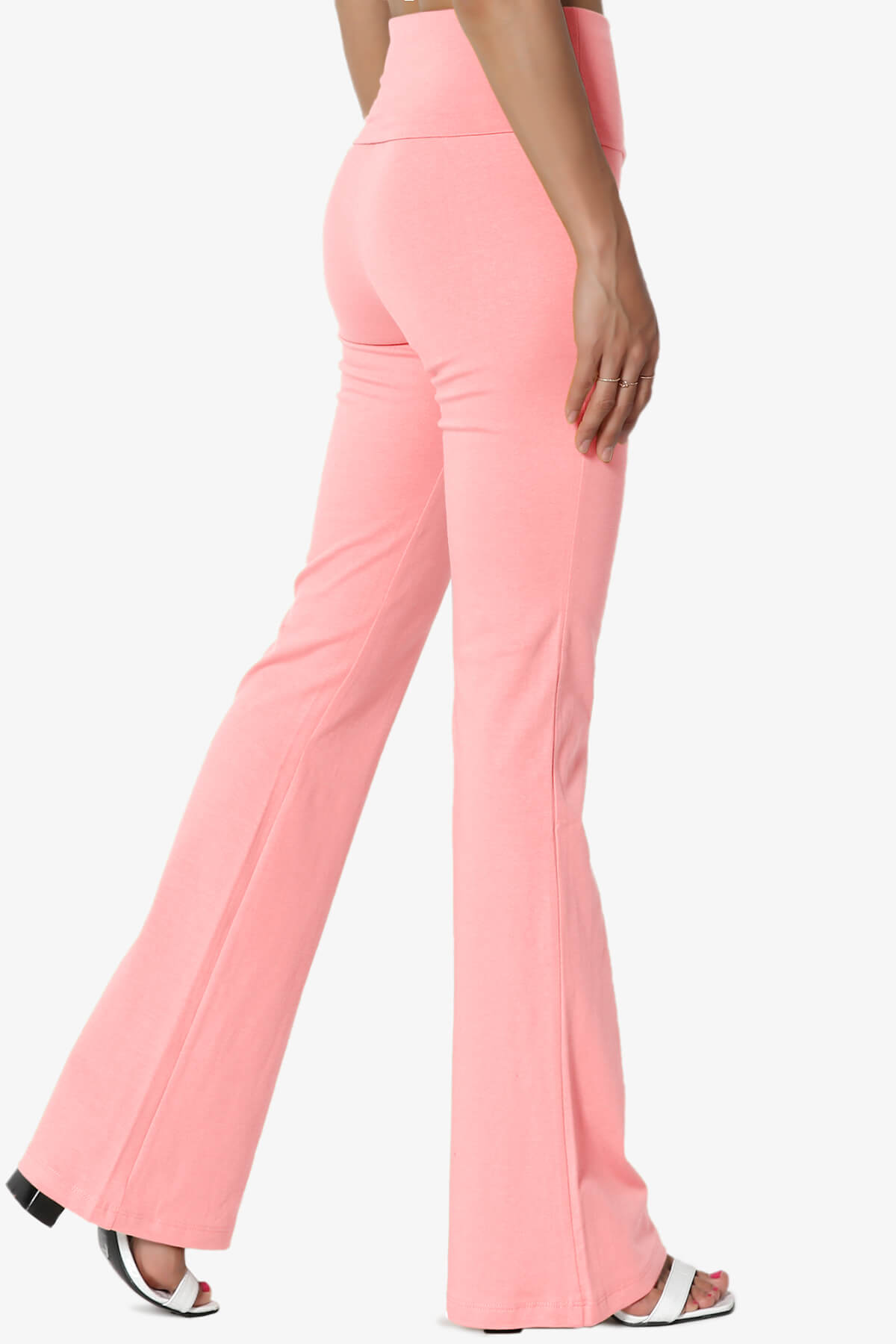 Sara Foldover Waist Yoga Pants BRIGHT PINK_4