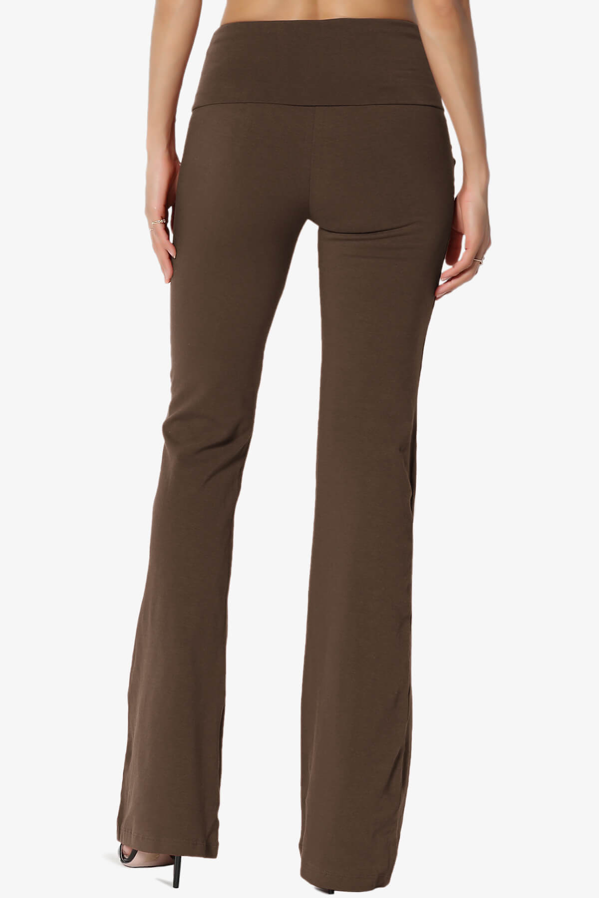 Sara Foldover Waist Yoga Pants BROWN_2