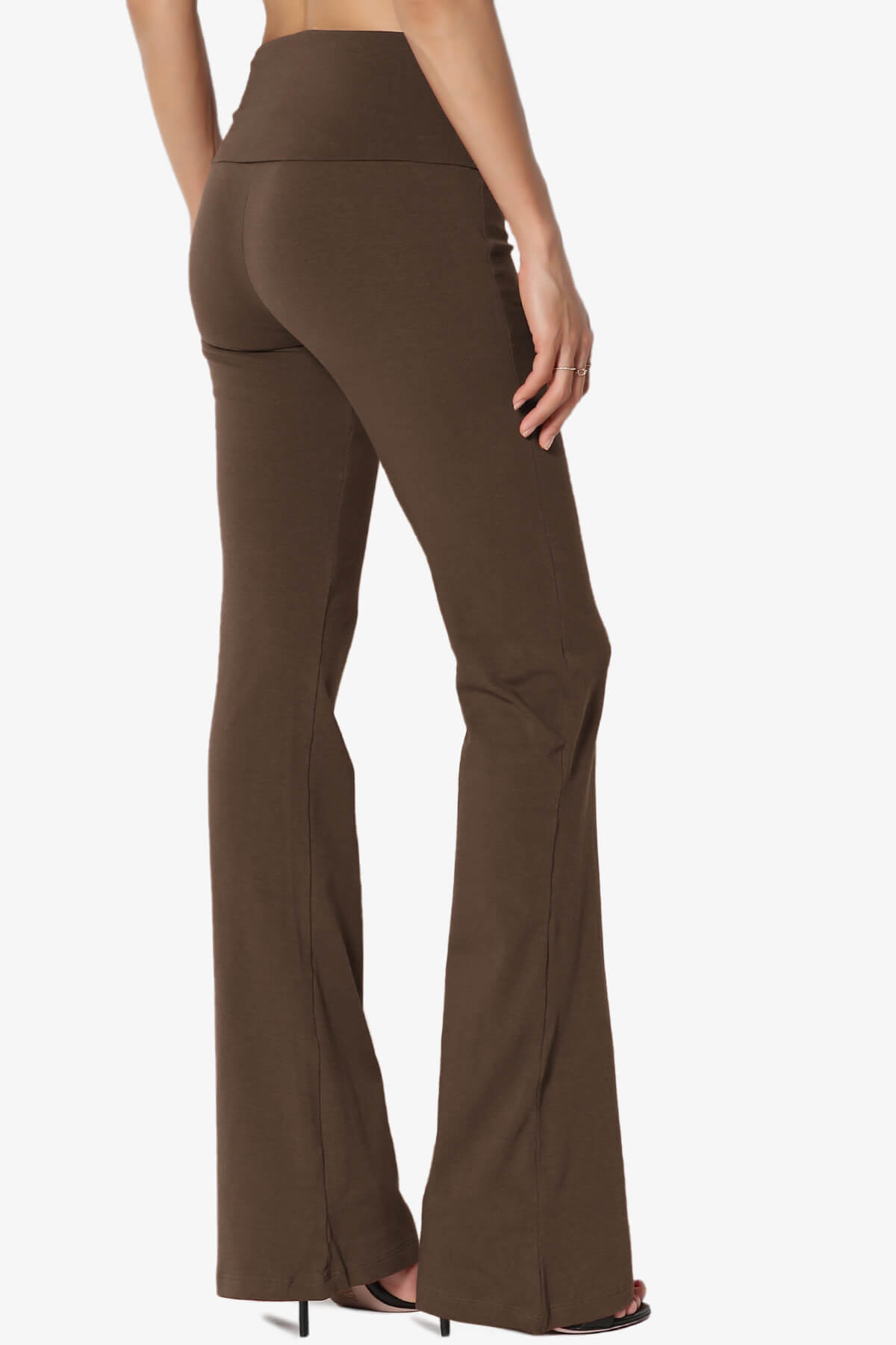 Sara Foldover Waist Yoga Pants BROWN_4