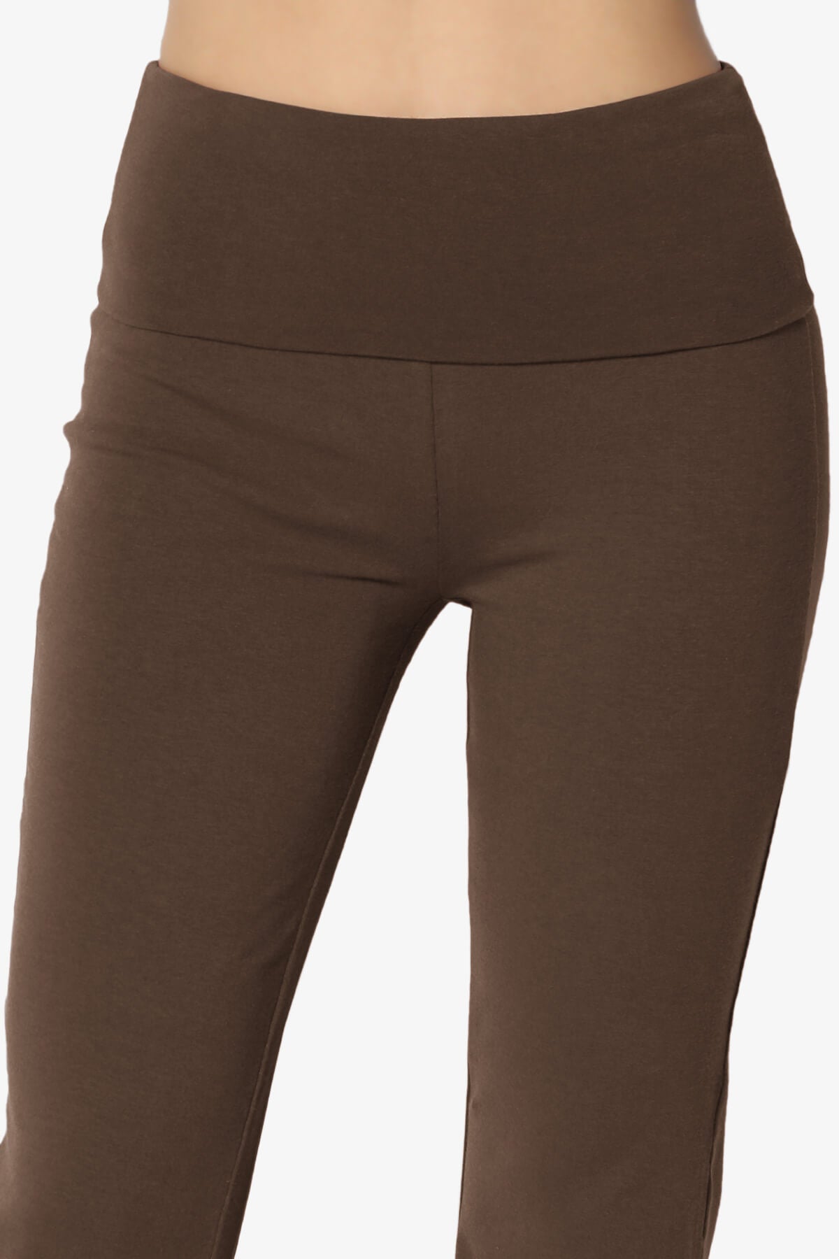 Sara Foldover Waist Yoga Pants BROWN_5
