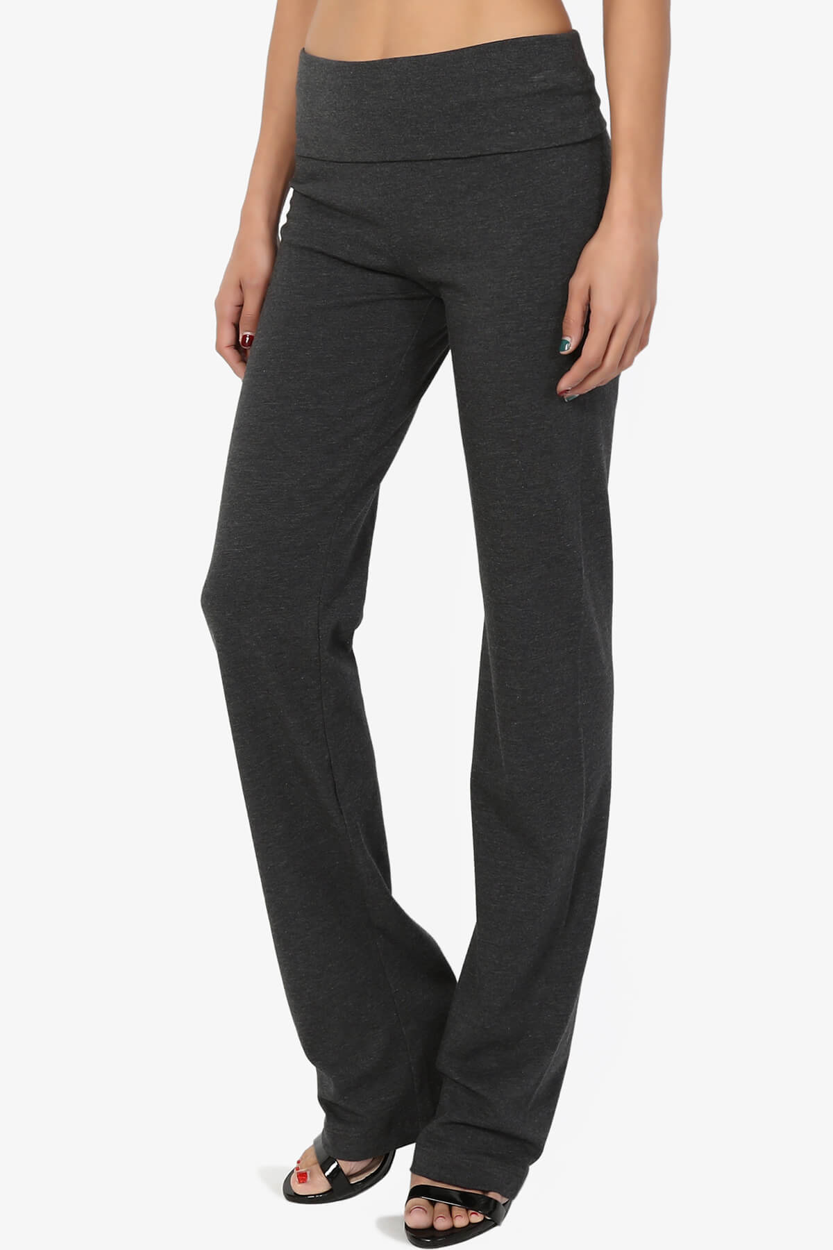 Sara Foldover Waist Yoga Pants CHARCOAL_3