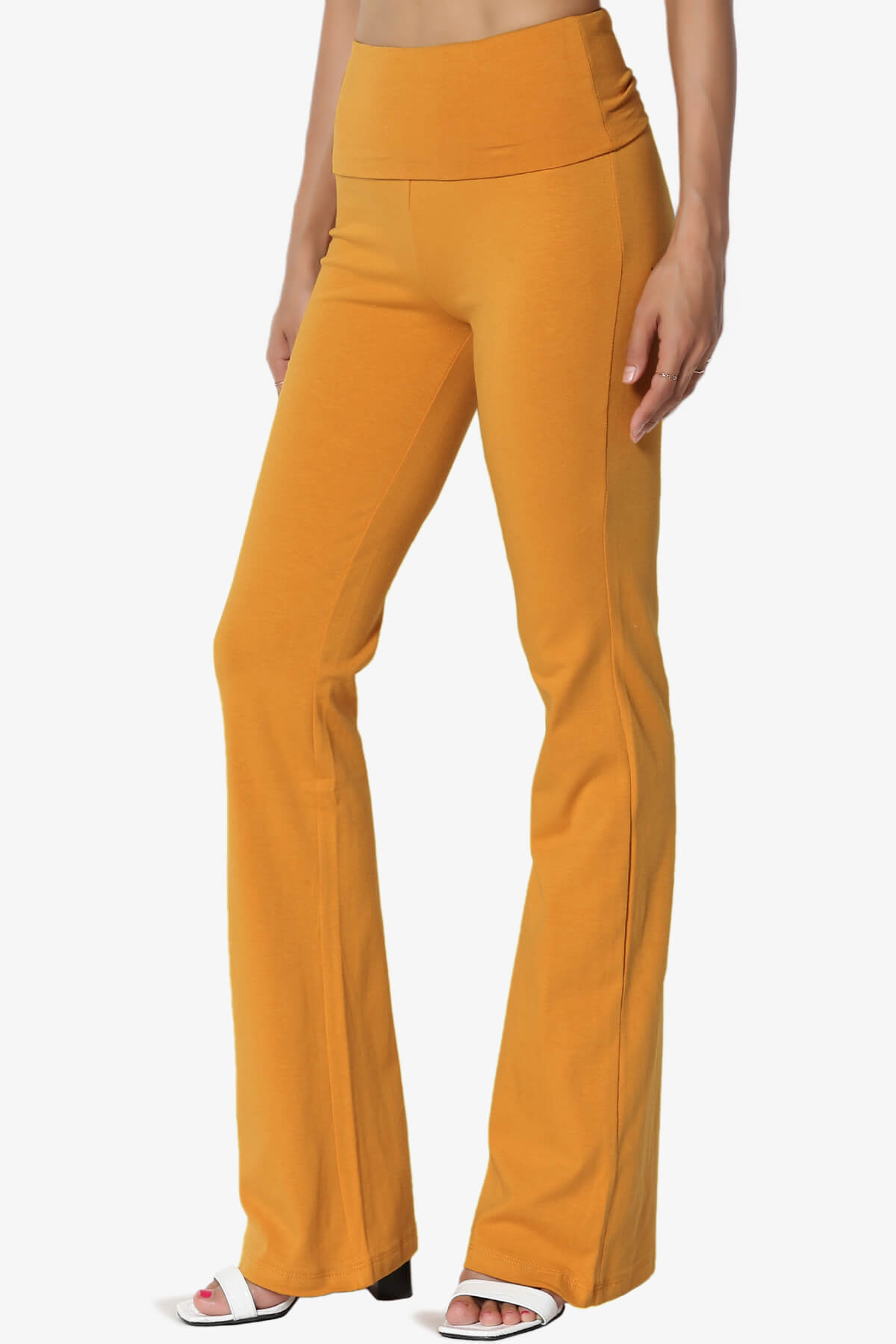 Sara Foldover Waist Yoga Pants D. MUSTARD_3