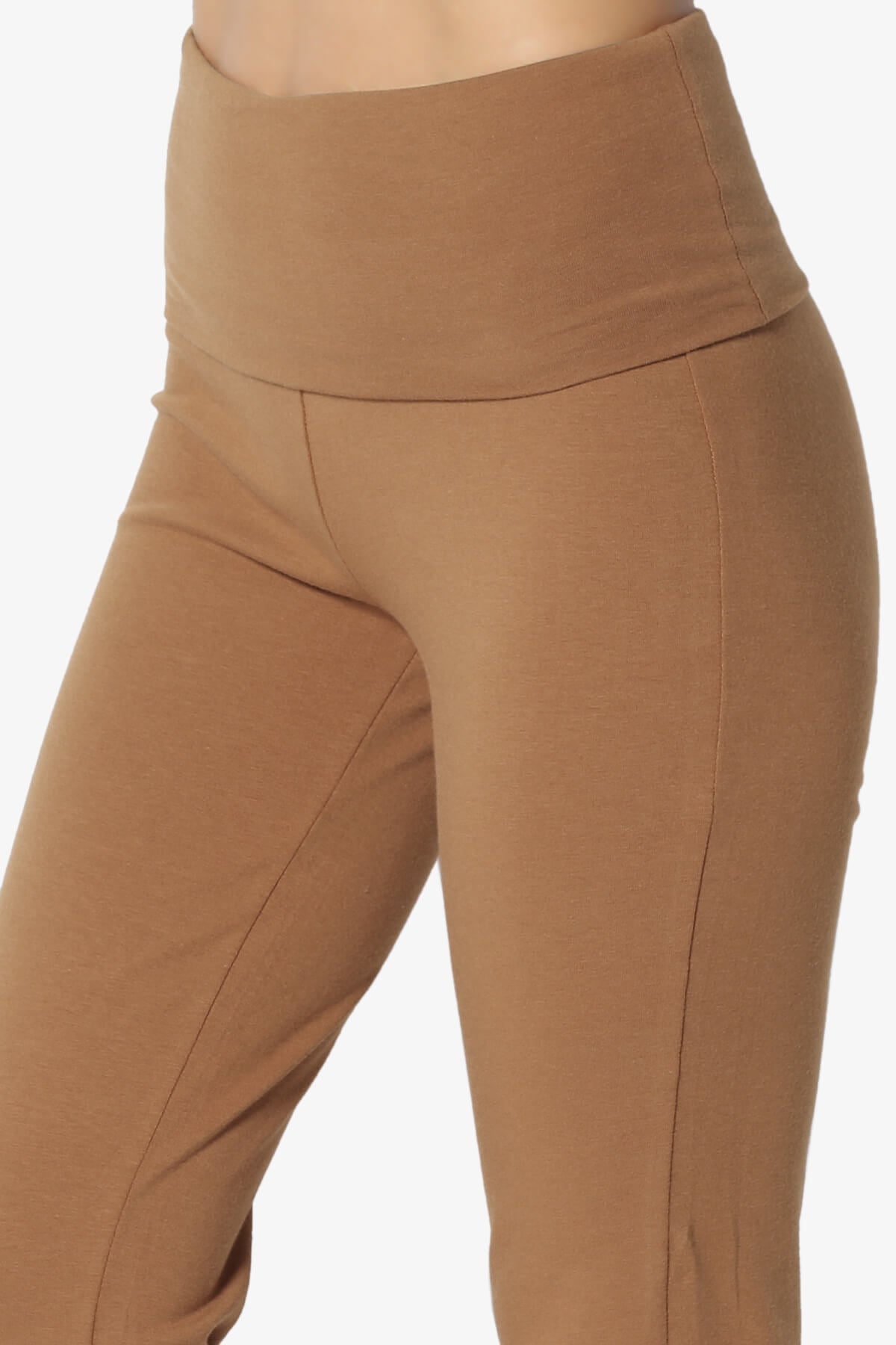 Sara Foldover Waist Yoga Pants DEEP CAMEL_5