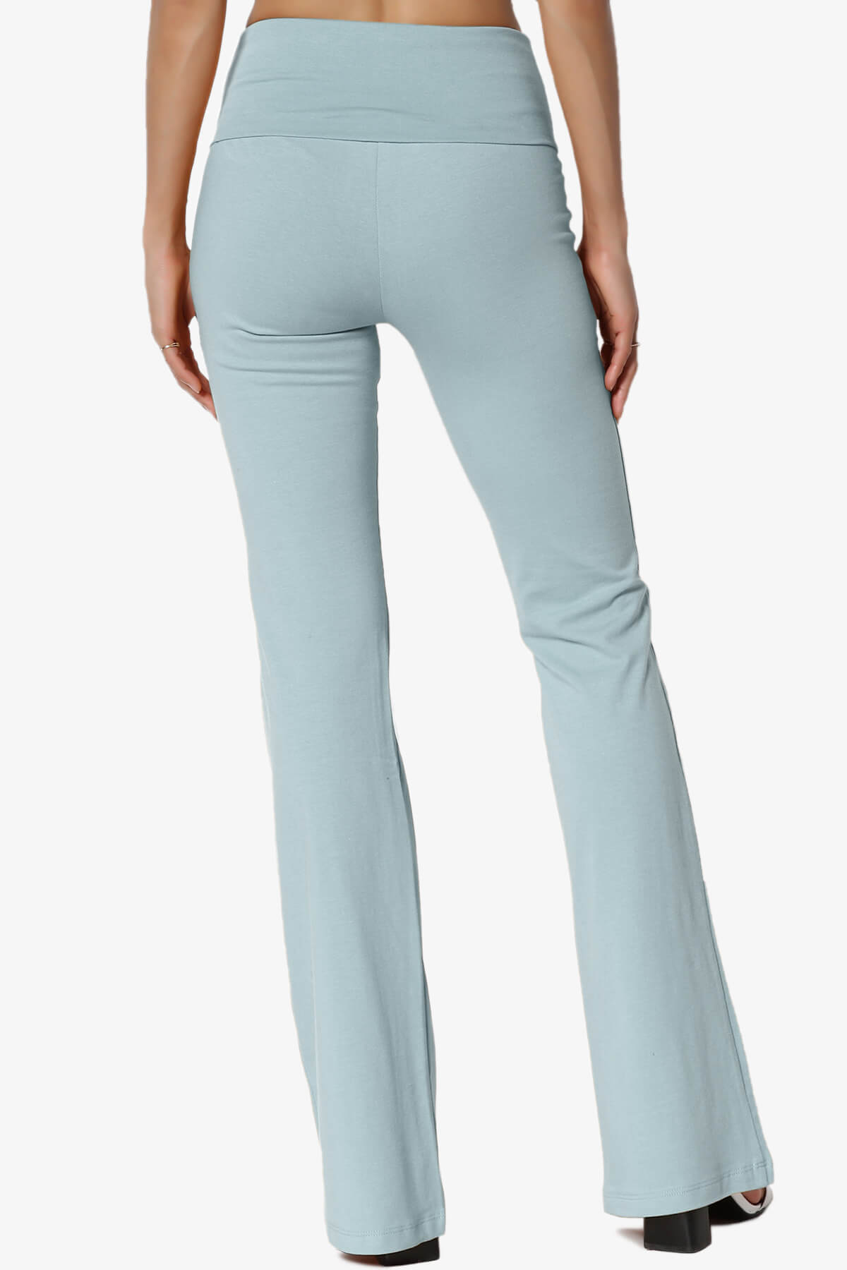 Sara Foldover Waist Yoga Pants DUSTY BLUE_2