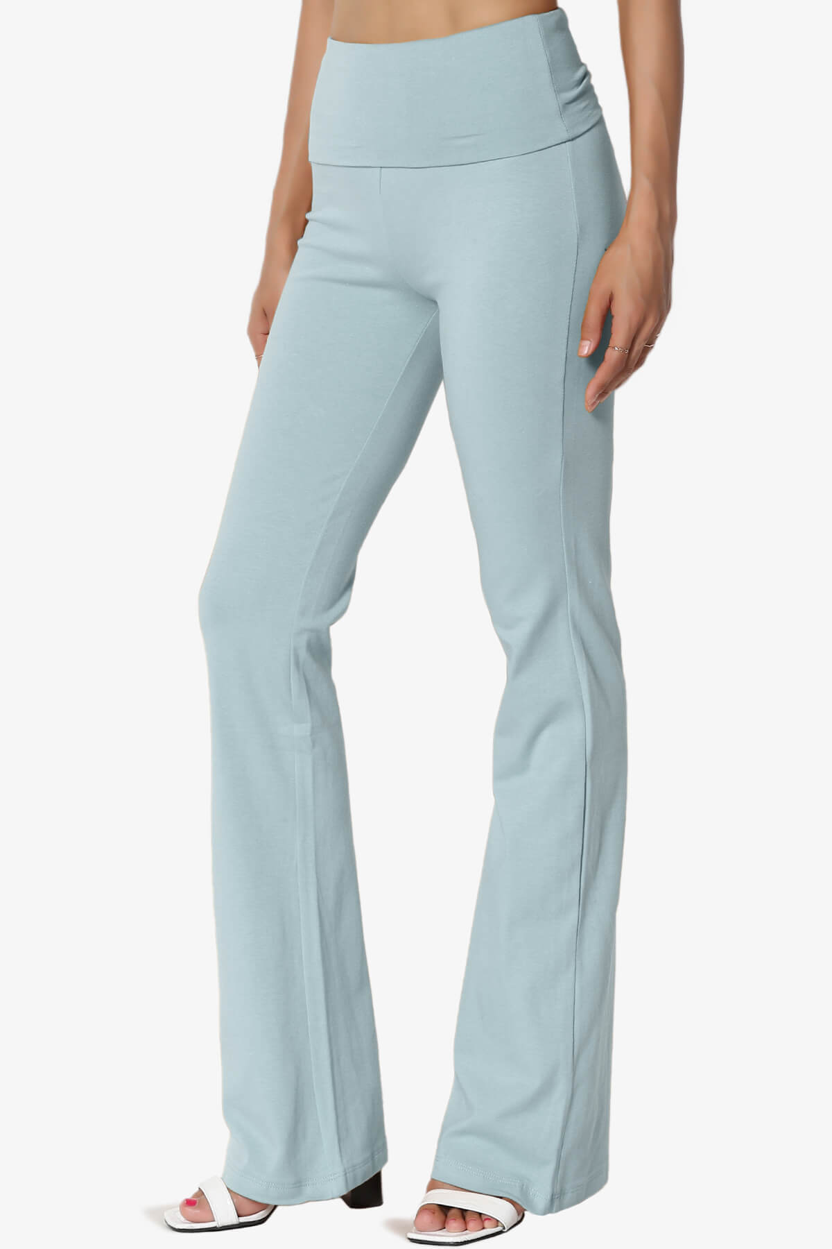 Sara Foldover Waist Yoga Pants DUSTY BLUE_3