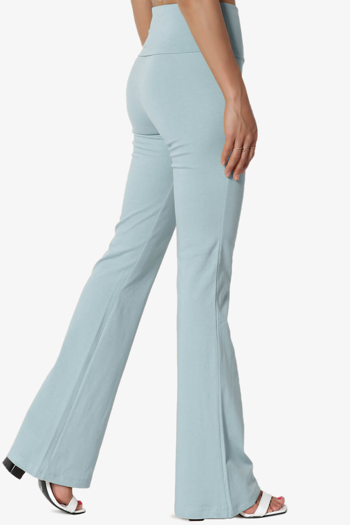 Sara Foldover Waist Yoga Pants DUSTY BLUE_4