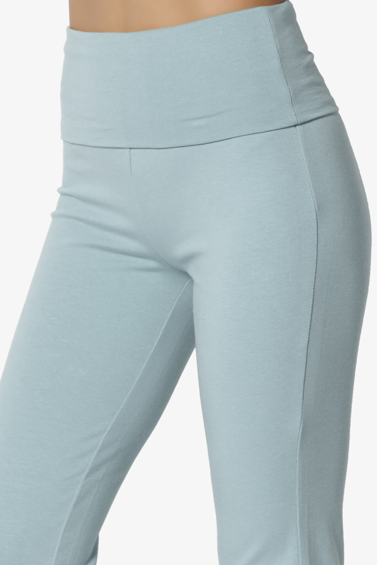 Sara Foldover Waist Yoga Pants DUSTY BLUE_5