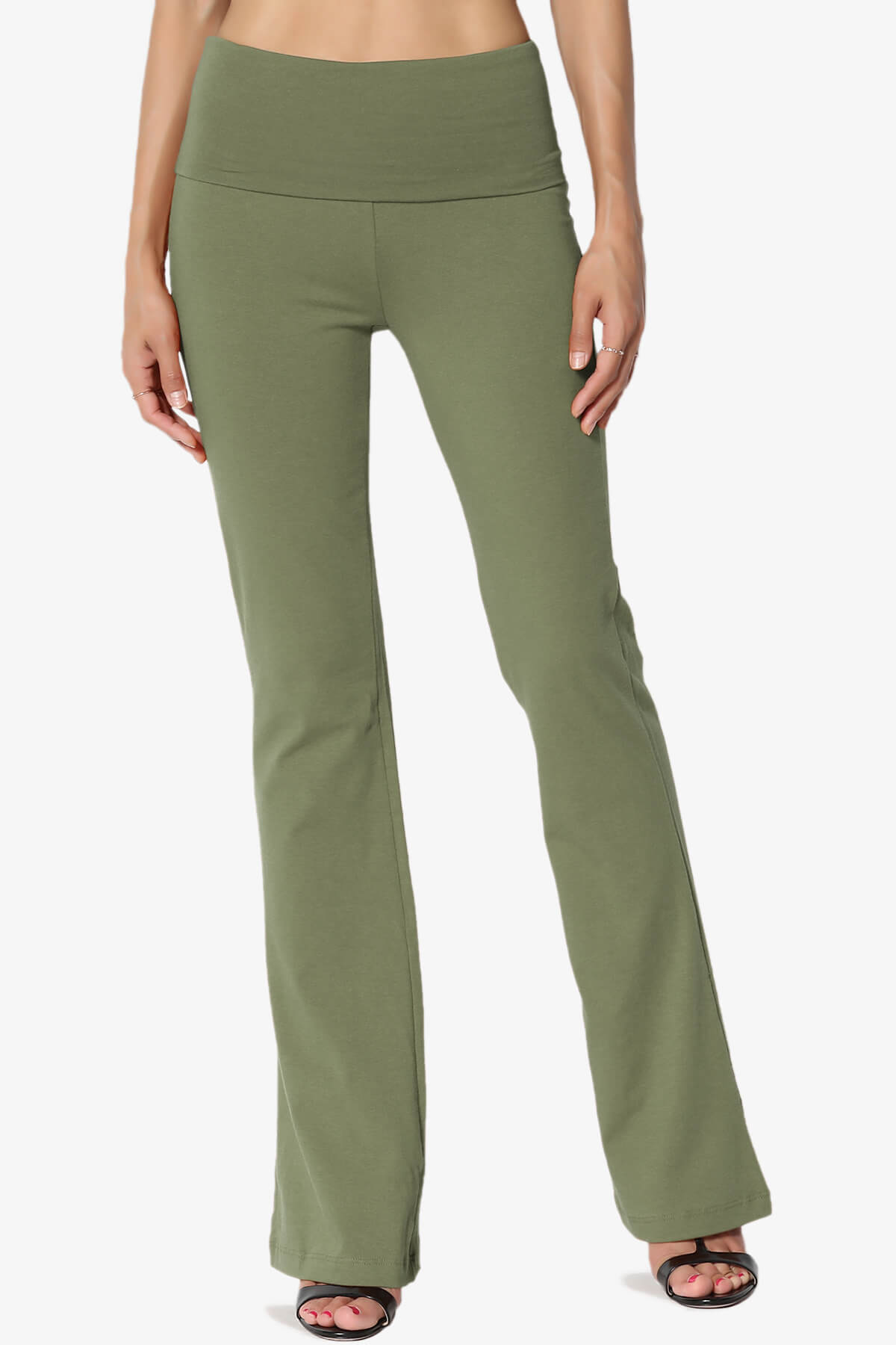 Sara Foldover Waist Yoga Pants DUSTY OLIVE_1