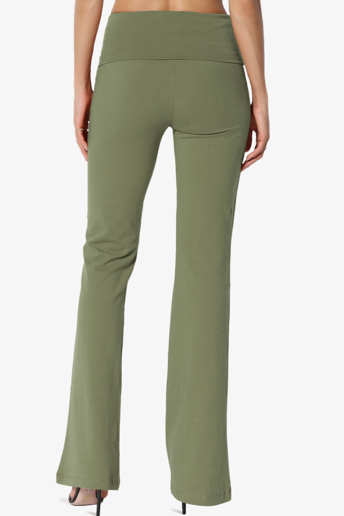 Sara Foldover Waist Yoga Pants DUSTY OLIVE_2