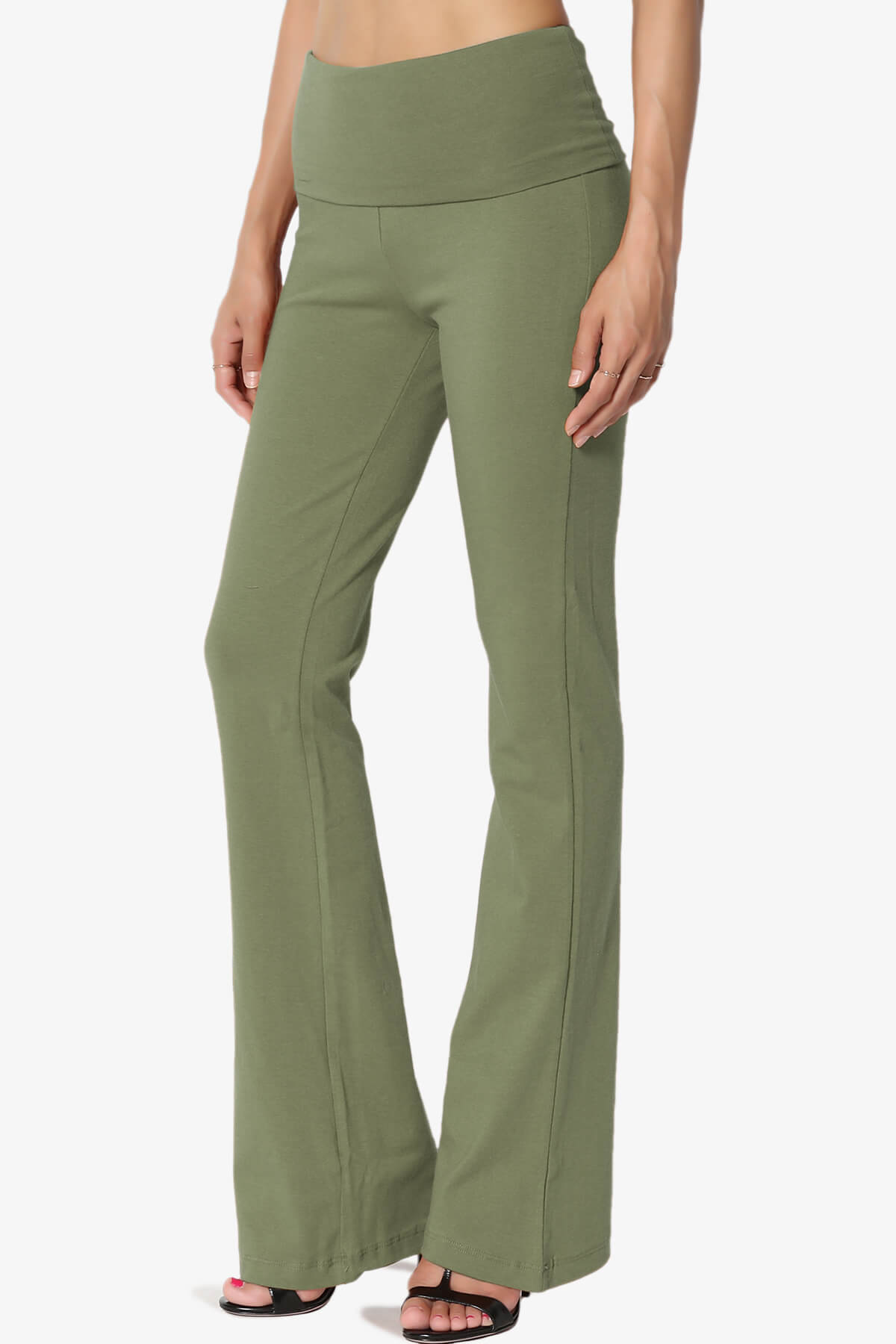 Sara Foldover Waist Yoga Pants DUSTY OLIVE_3
