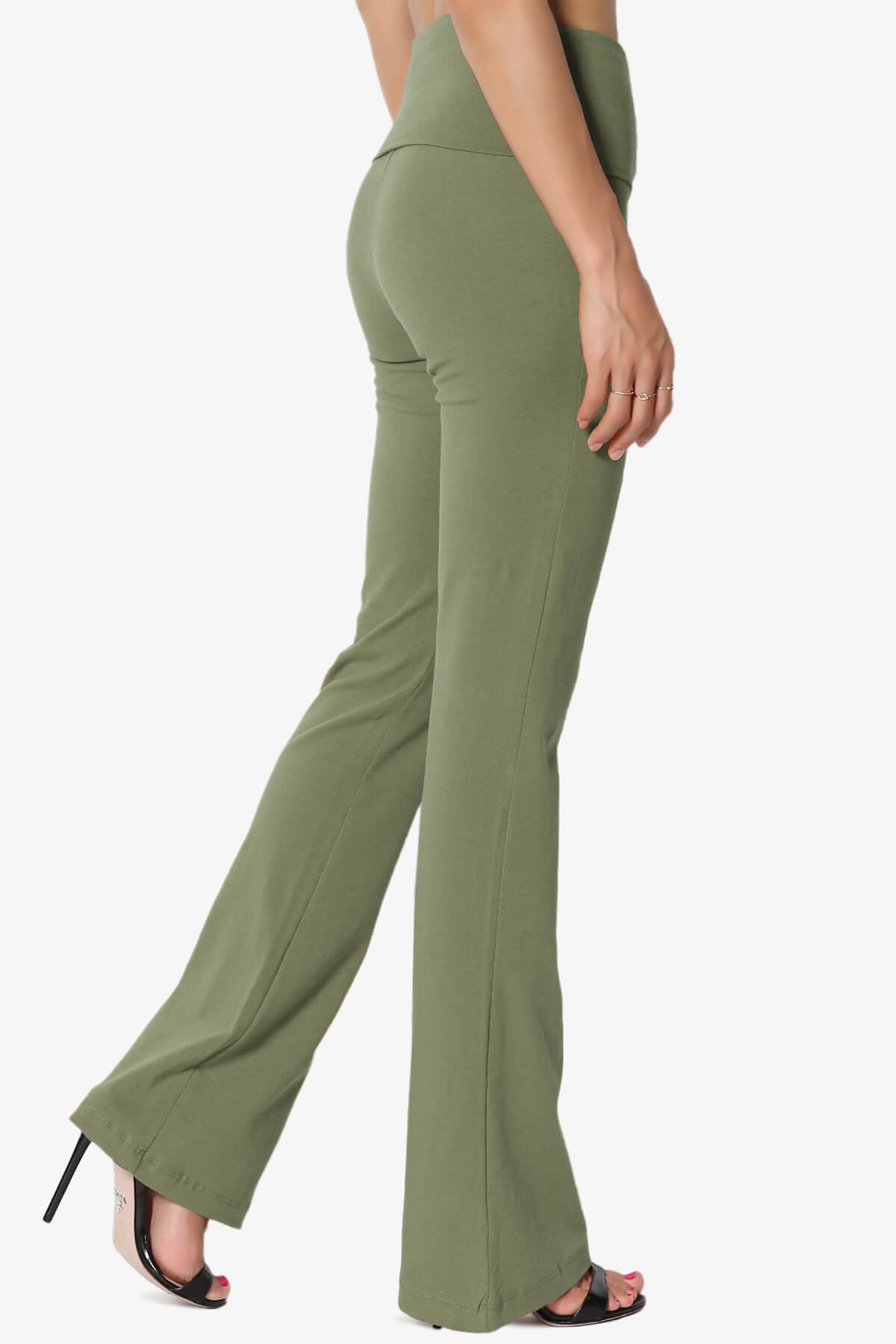 Sara Foldover Waist Yoga Pants DUSTY OLIVE_4