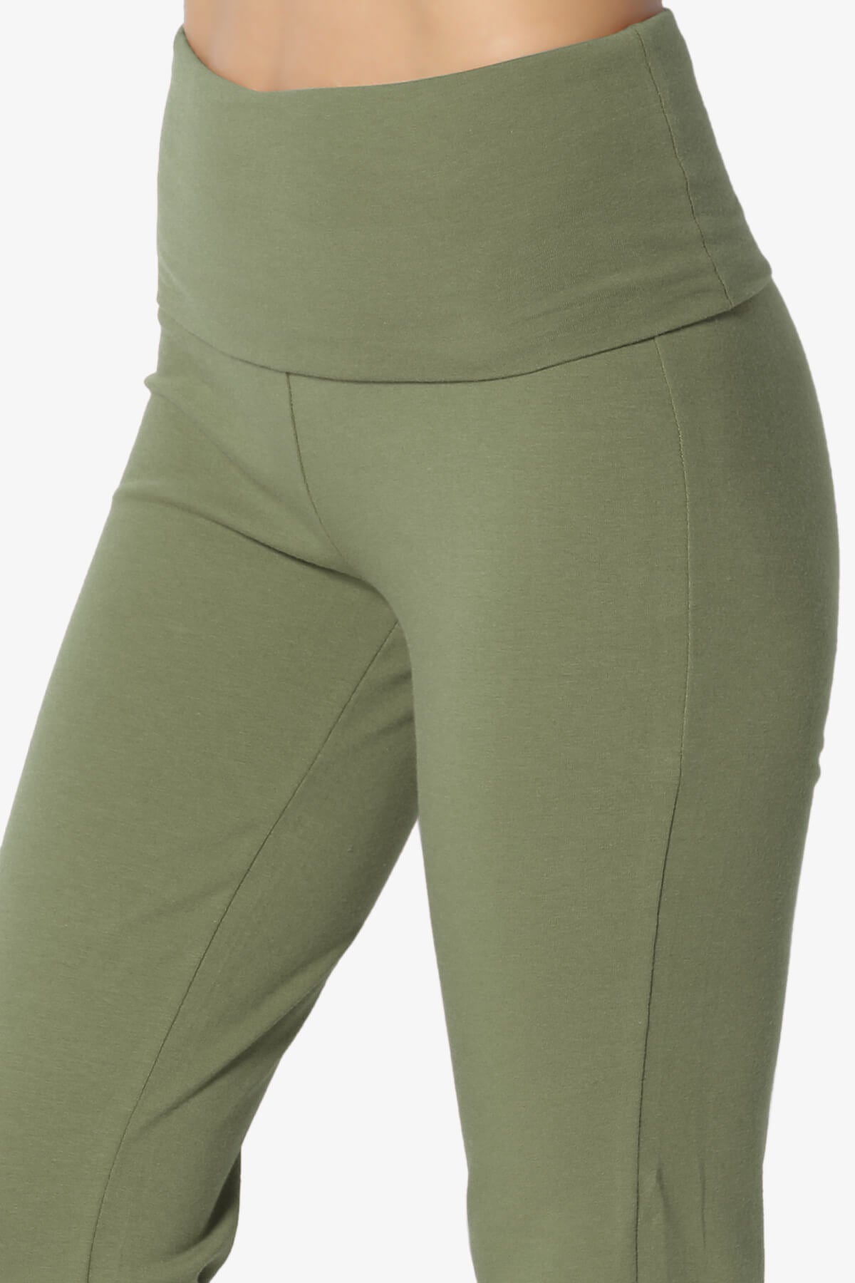 Sara Foldover Waist Yoga Pants DUSTY OLIVE_5
