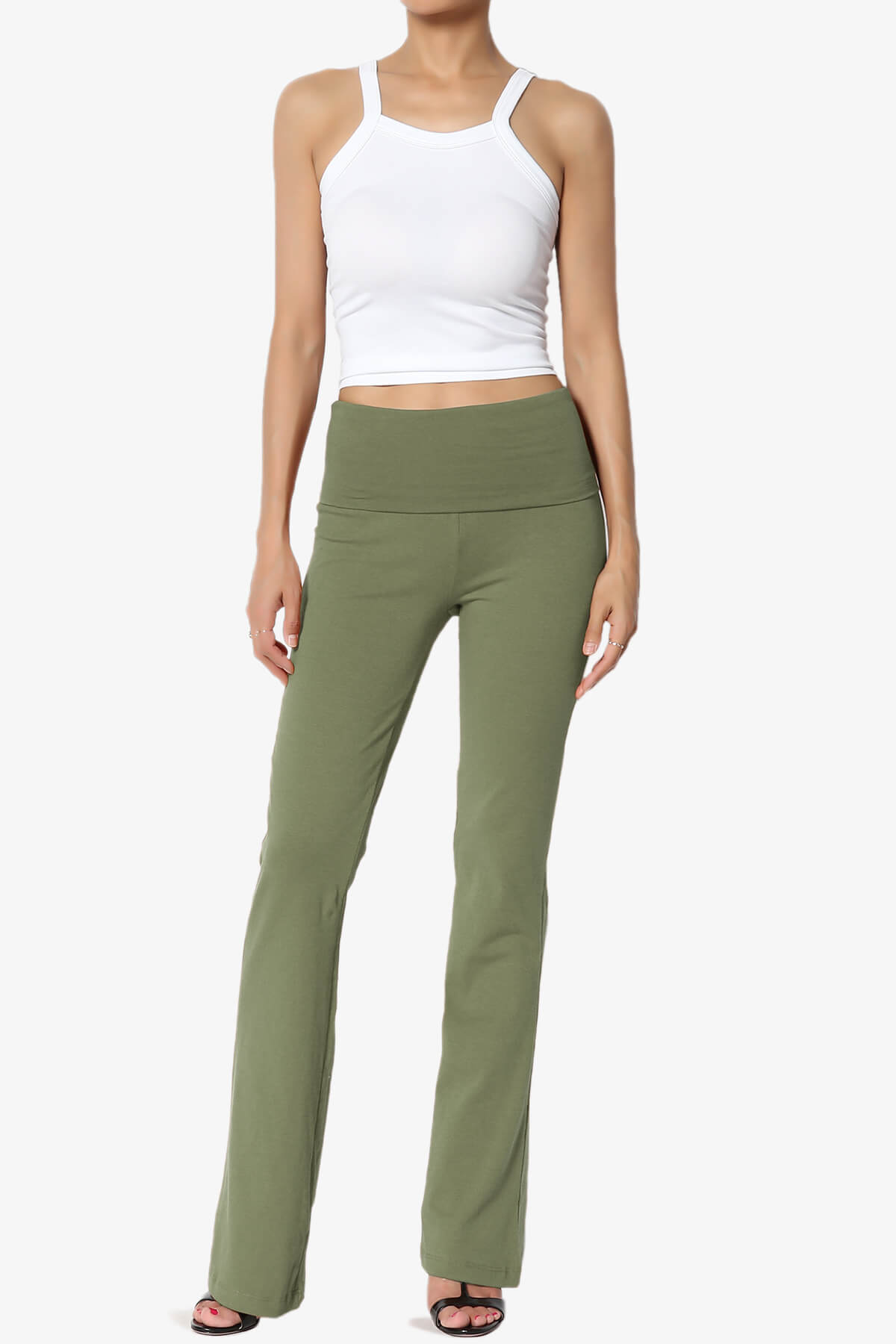 Sara Foldover Waist Yoga Pants DUSTY OLIVE_6