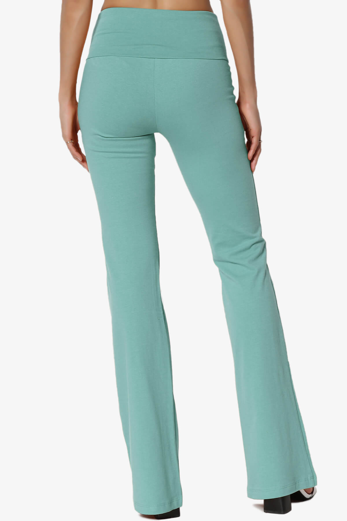Sara Foldover Waist Yoga Pants DUSTY TEAL_2