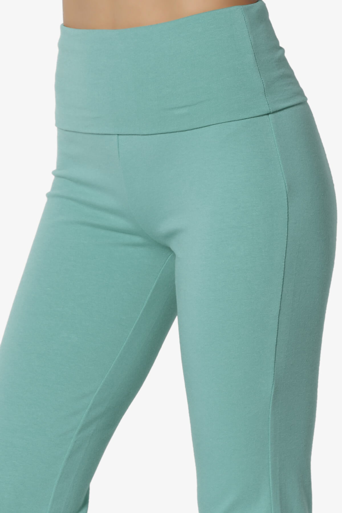 Sara Foldover Waist Yoga Pants DUSTY TEAL_5